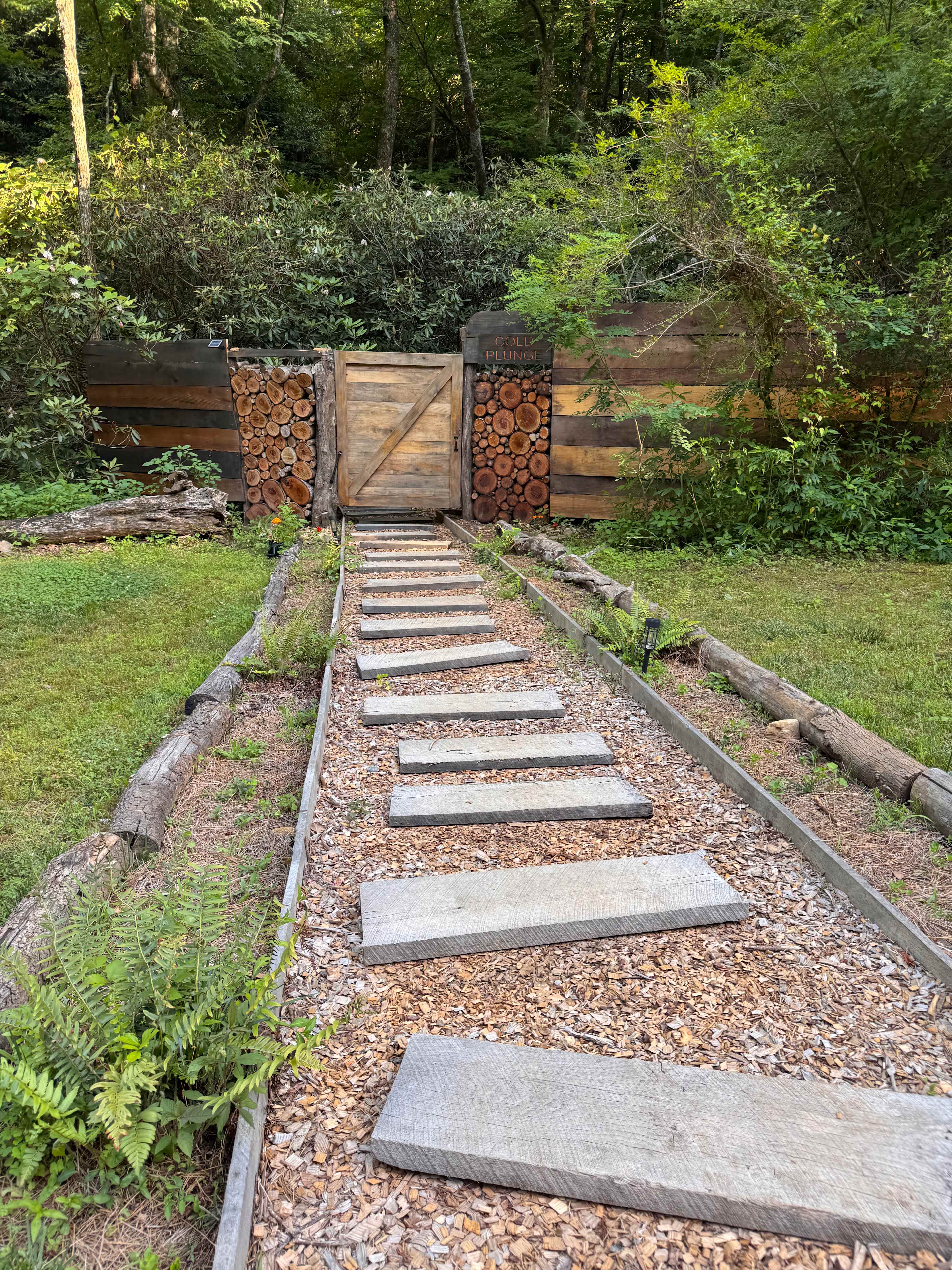 Pathway to the sauna and cold plunge area  