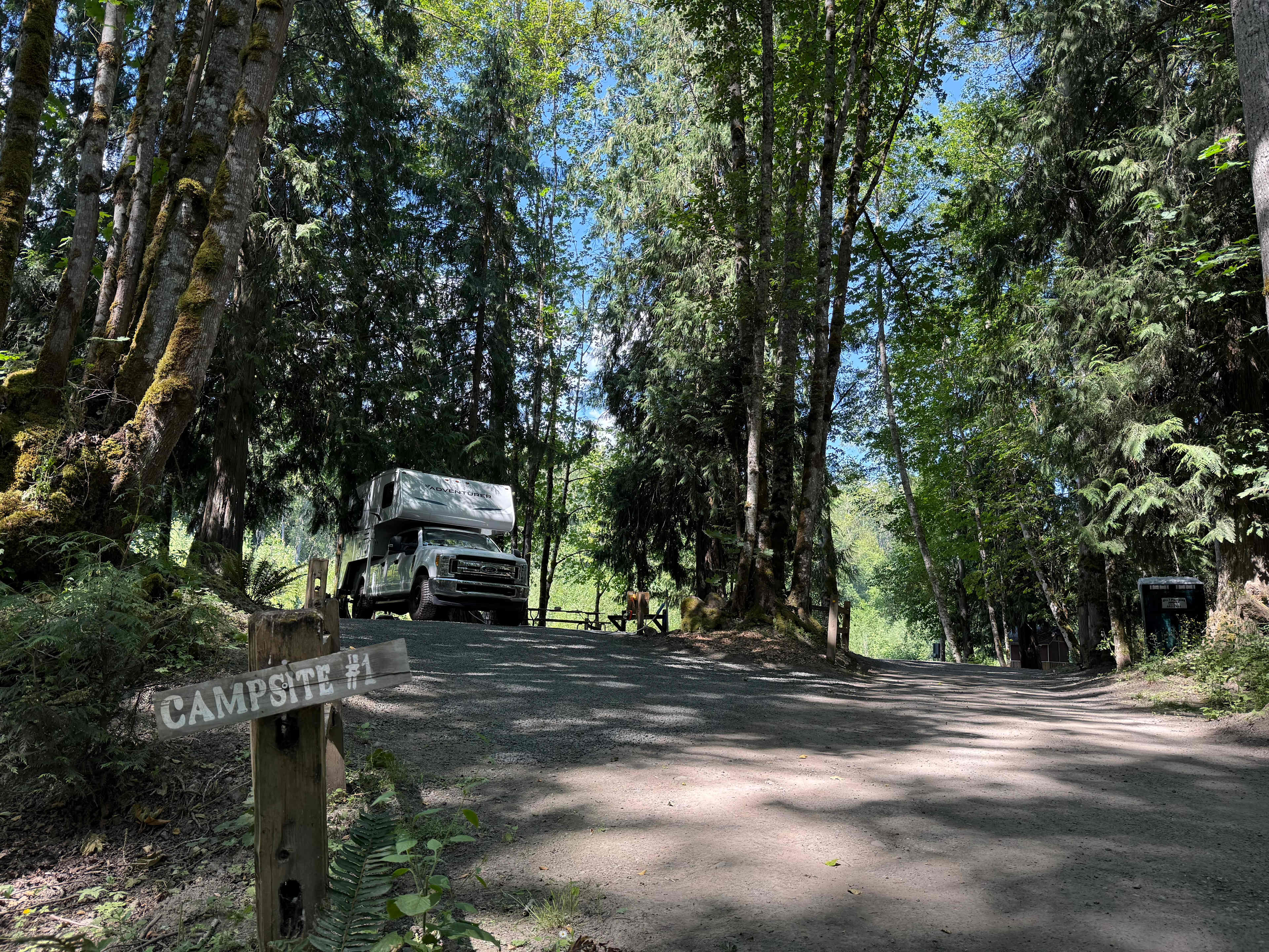 The view upon arriving at campsite #1, where we stayed. There are only 2 campsites, well set apart.