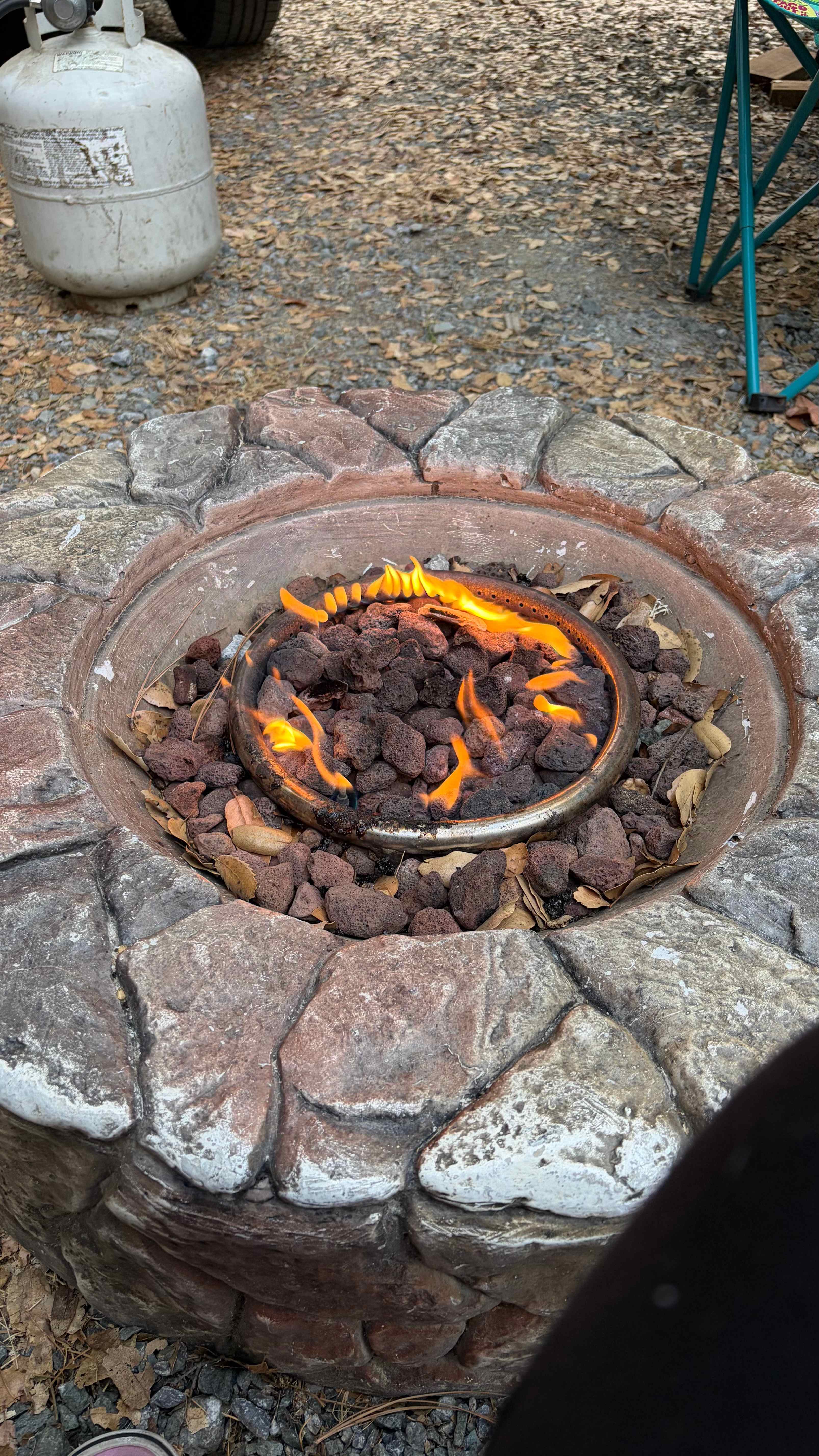 Fire pit at each camp site 