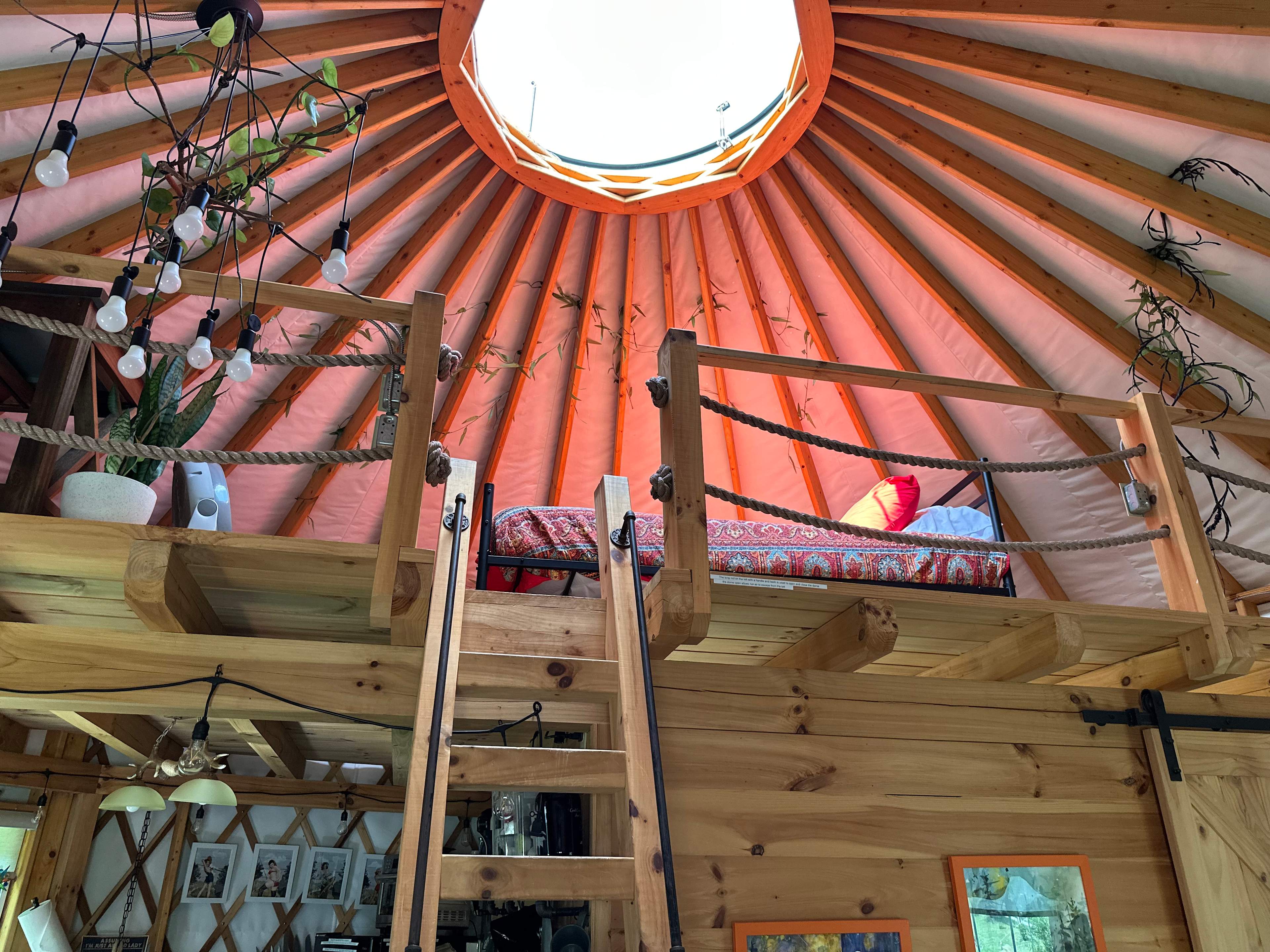 Looking up to the loft.