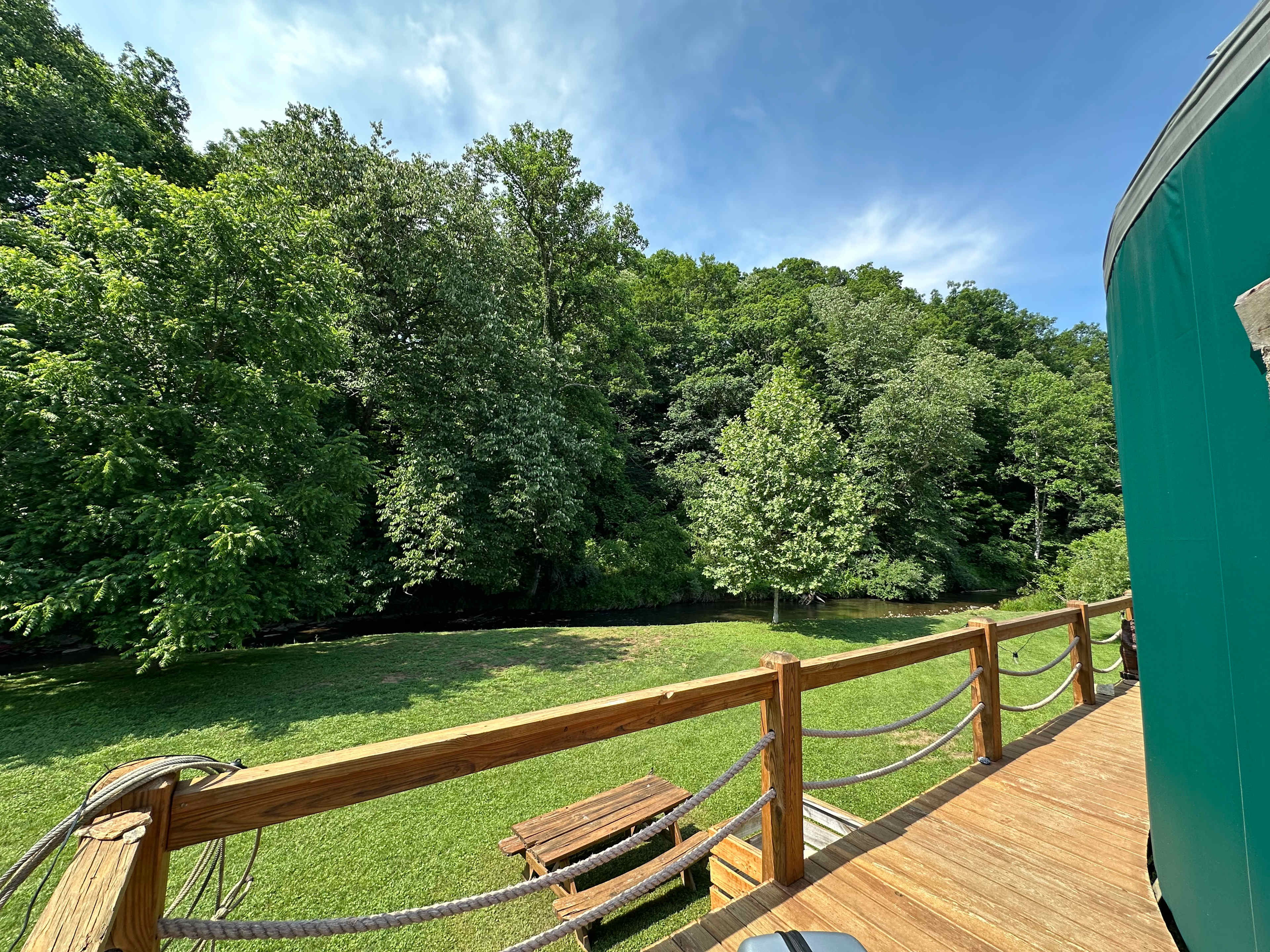 View off of the deck looking towards the creek