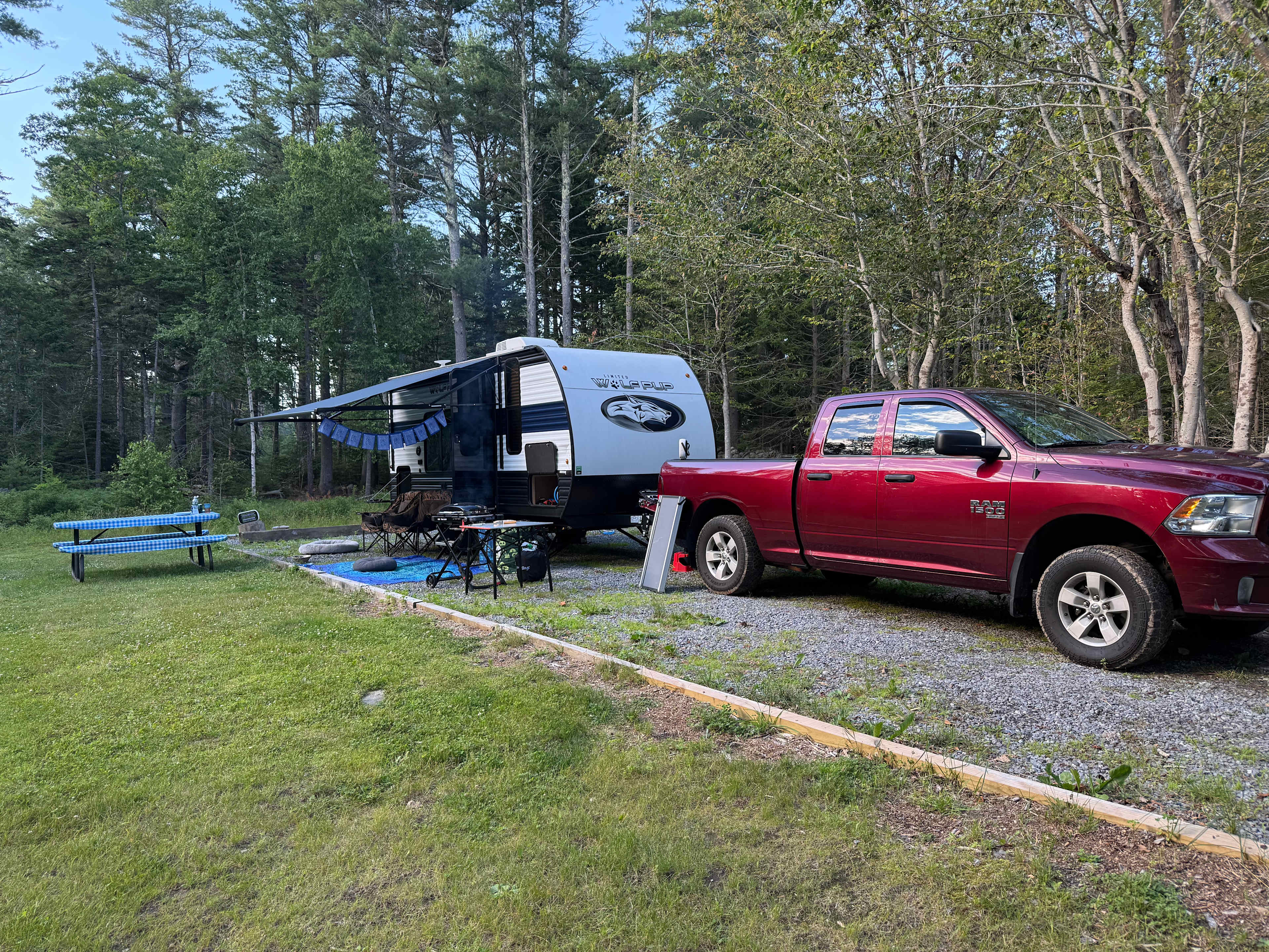 The hook ups were easy to use and a picnic table was an added touch. 