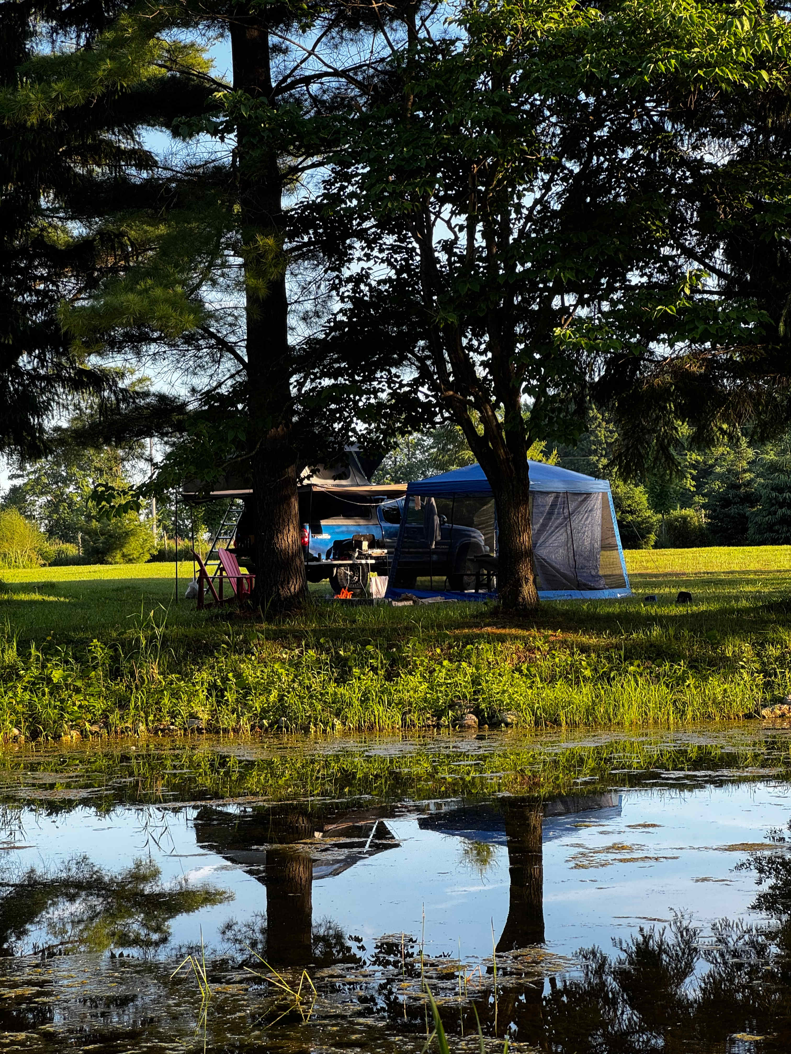 Across the pond view of the site