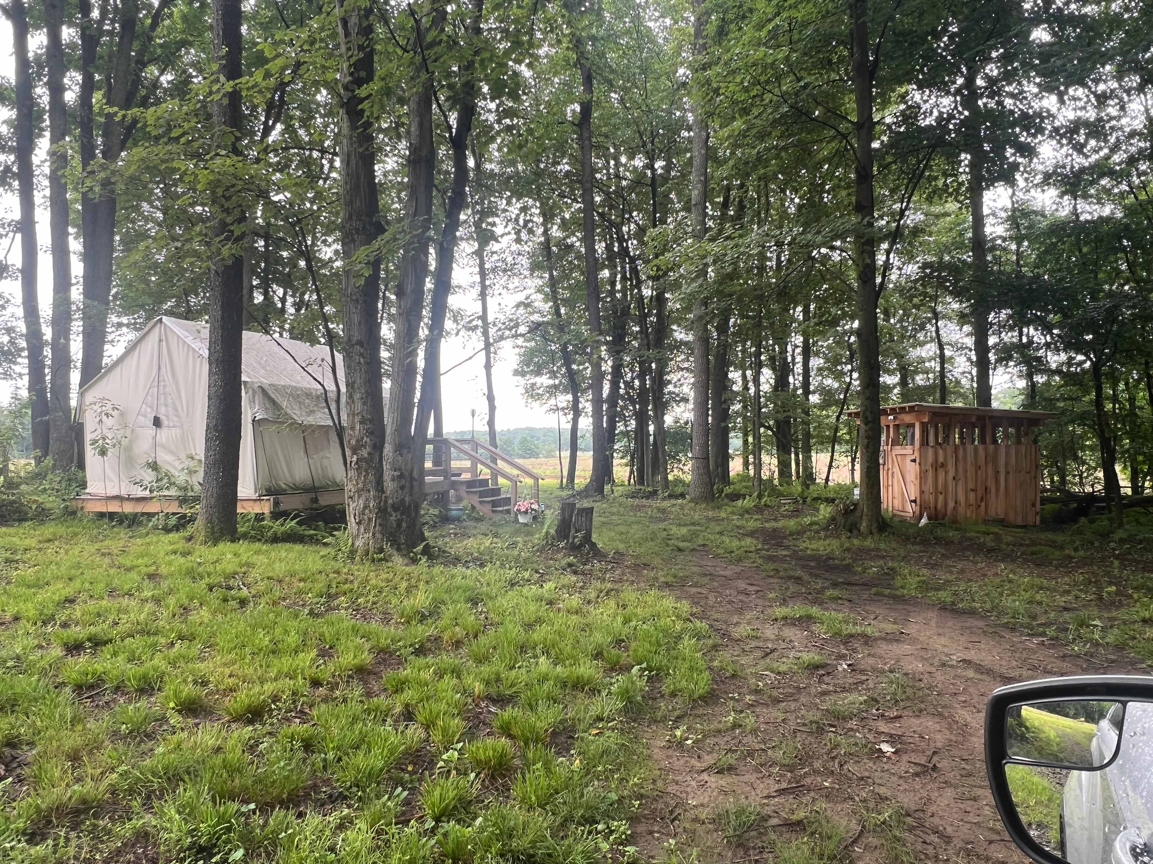 The site is very private and set back far from the road.