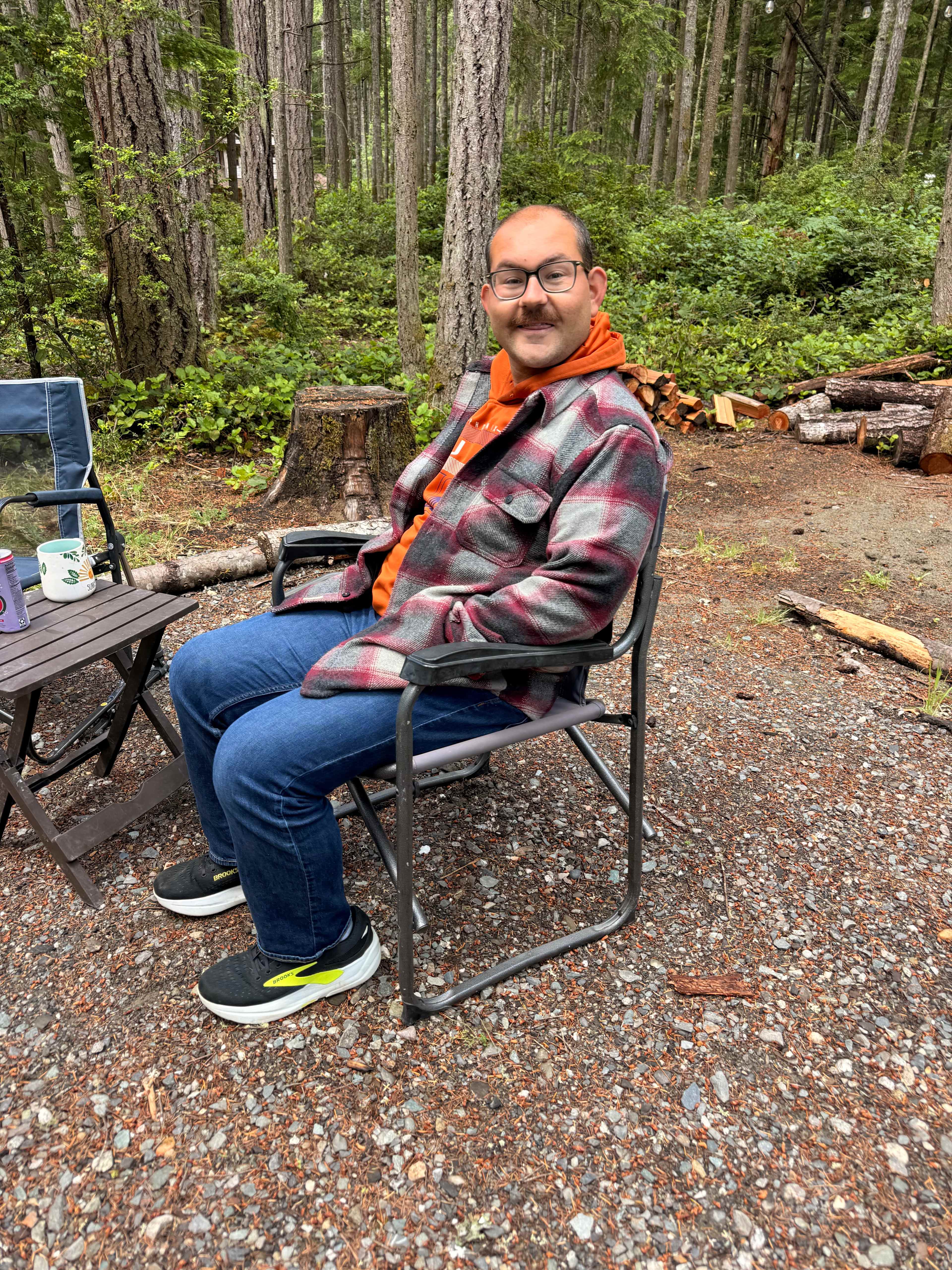 Morning coffee with my son.