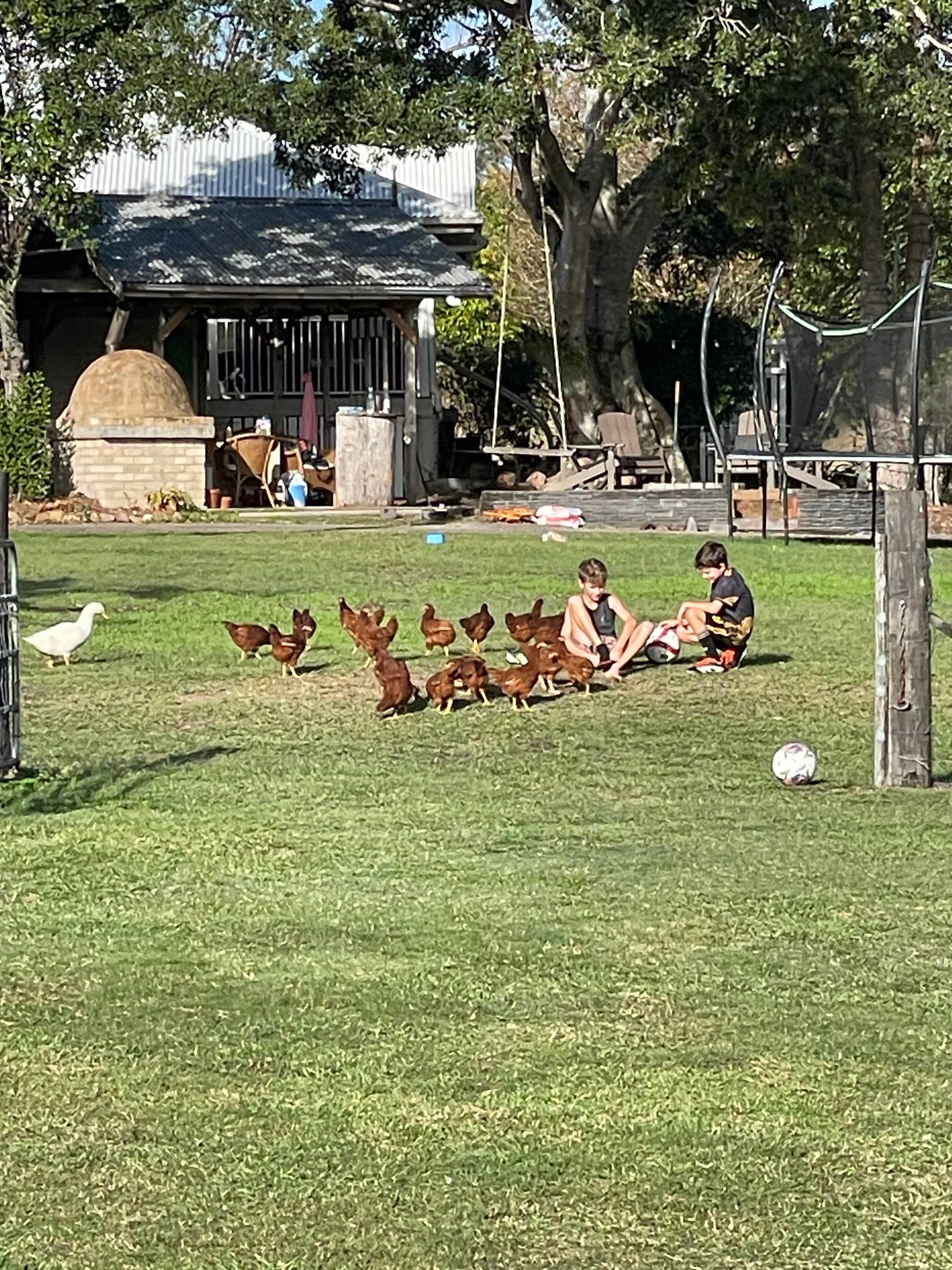 The boys getting ‘Soccer’ ready