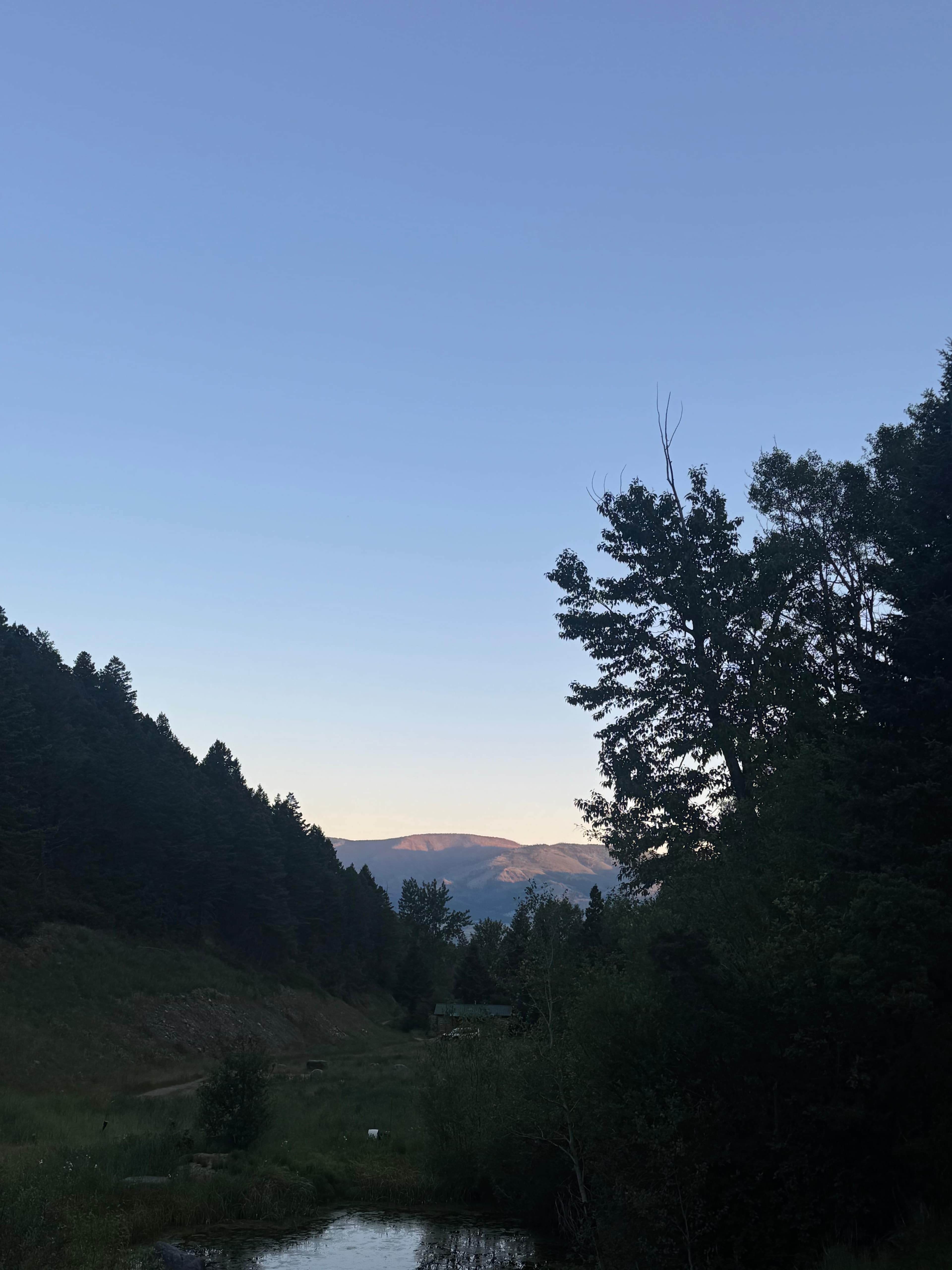 View from 5:30am outside Cabin 3