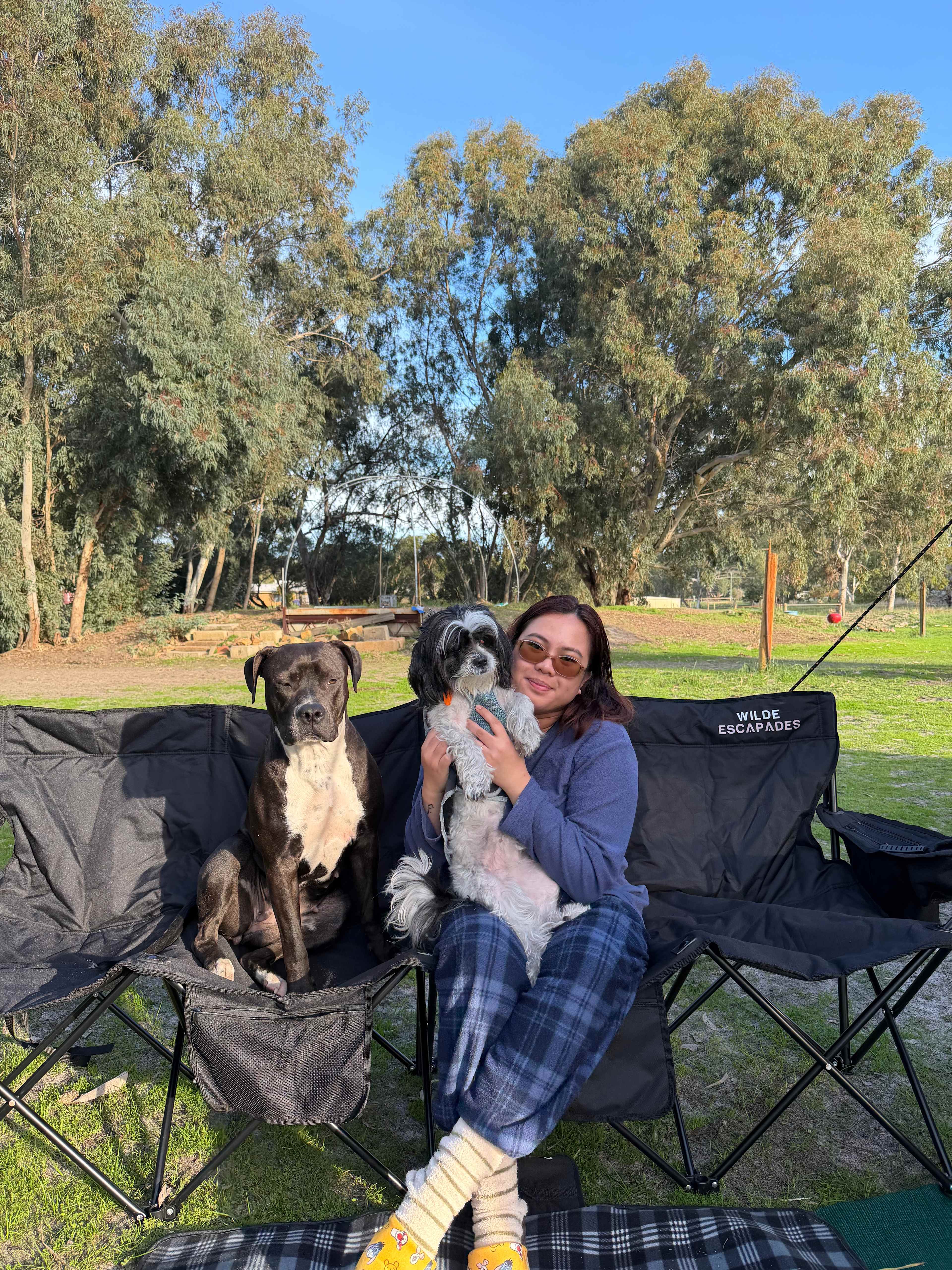 Cheeky relaxing with Muffin!