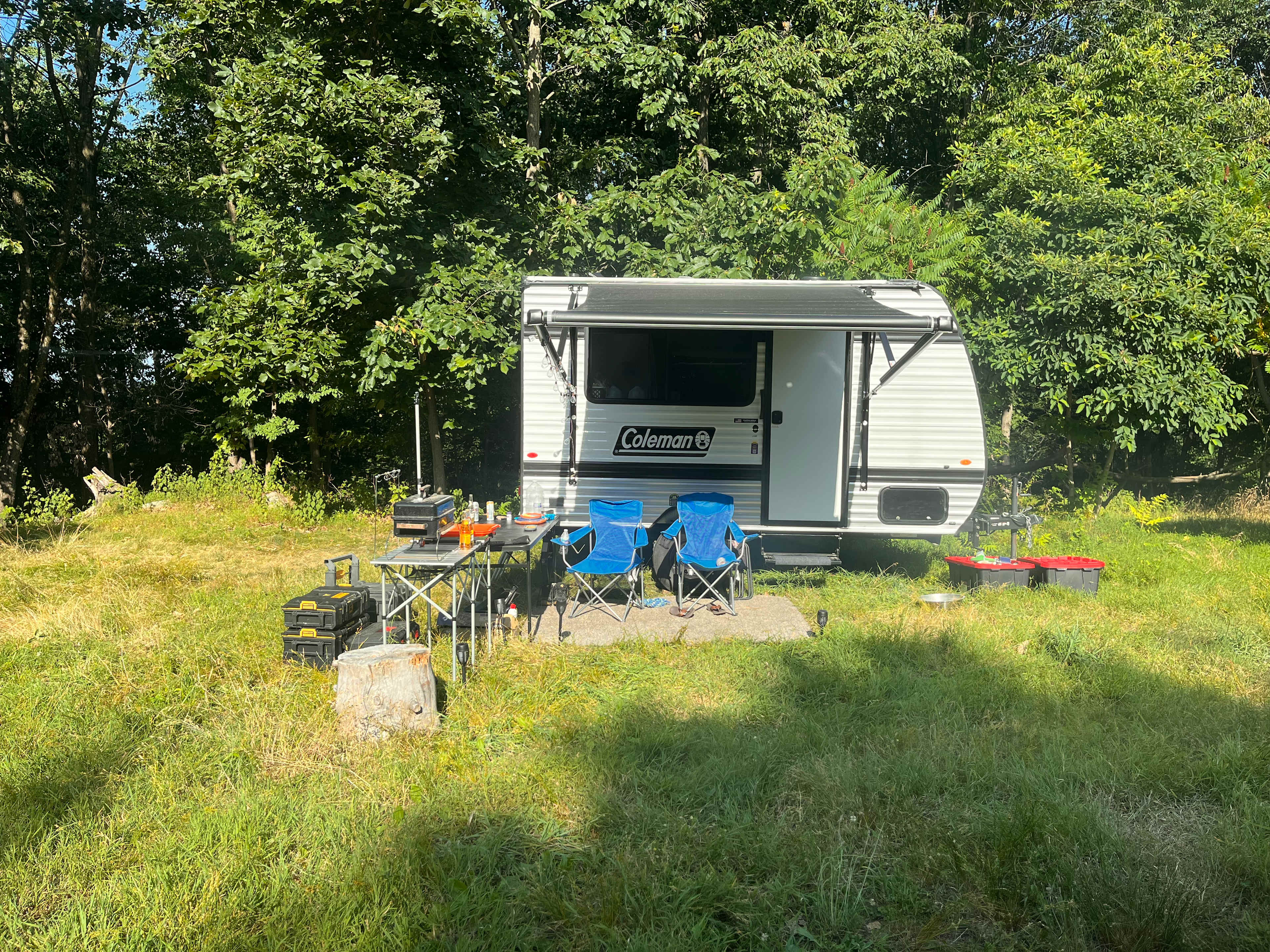 Our 14 ft travel trailer camp site