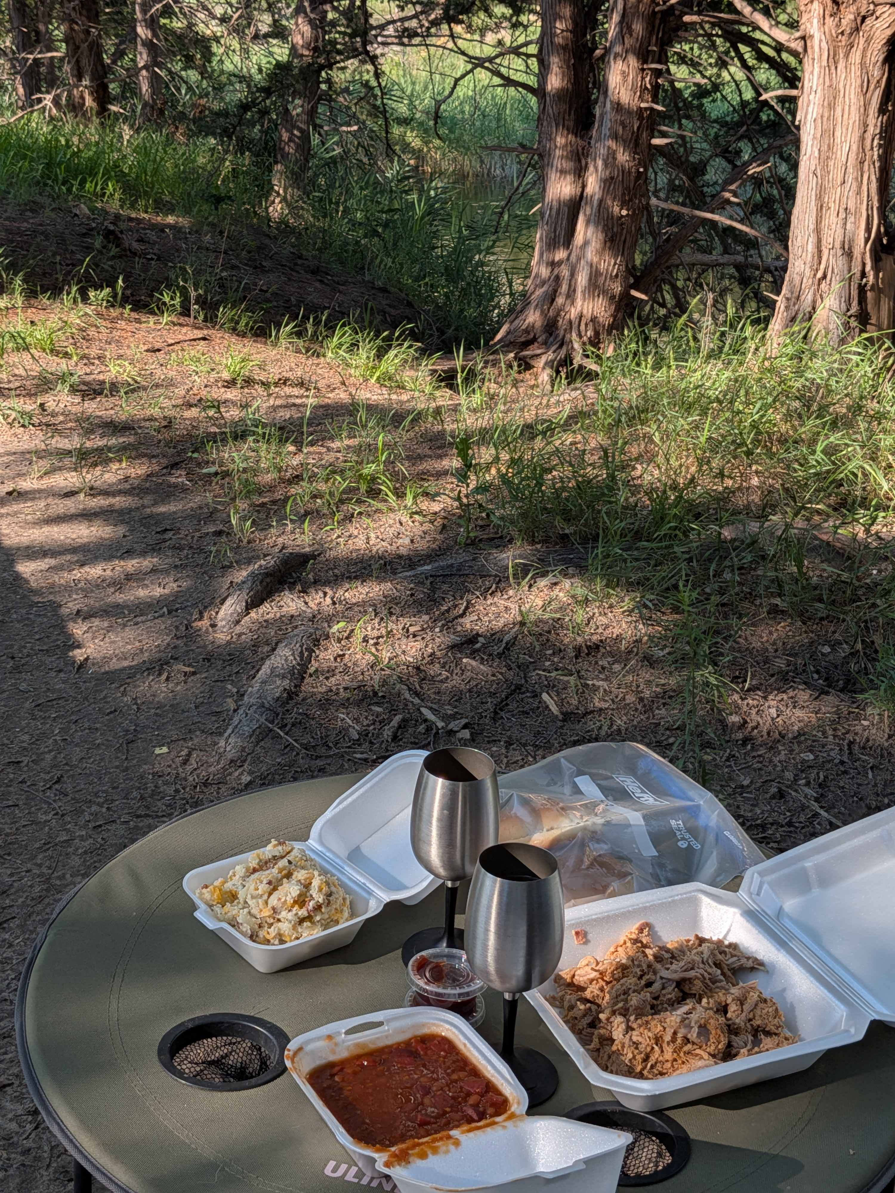 We were very generously given some barbeque as a holiday treat. What a welcome after a long day on the road!