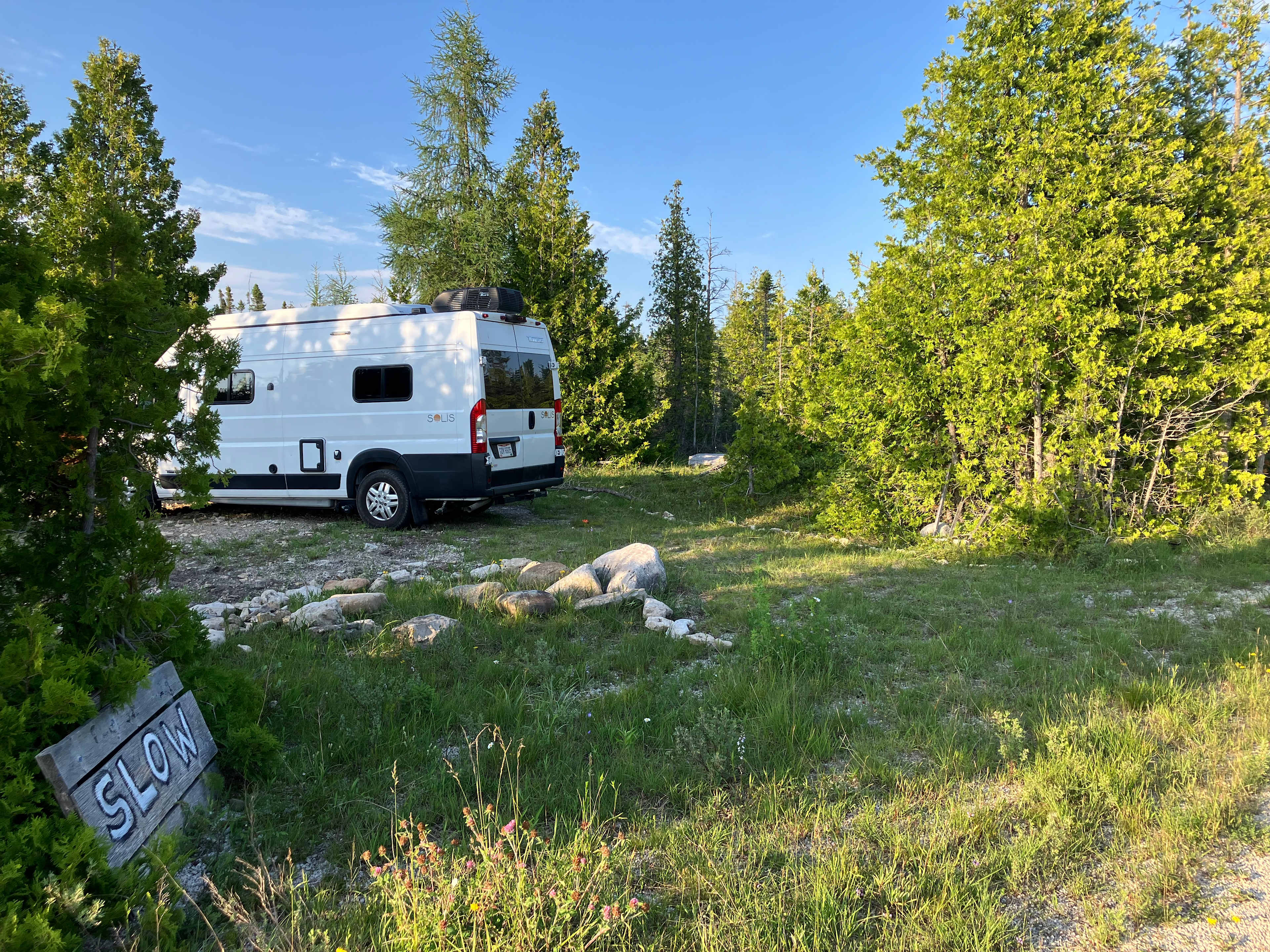 The camp spot as seen from the road. 