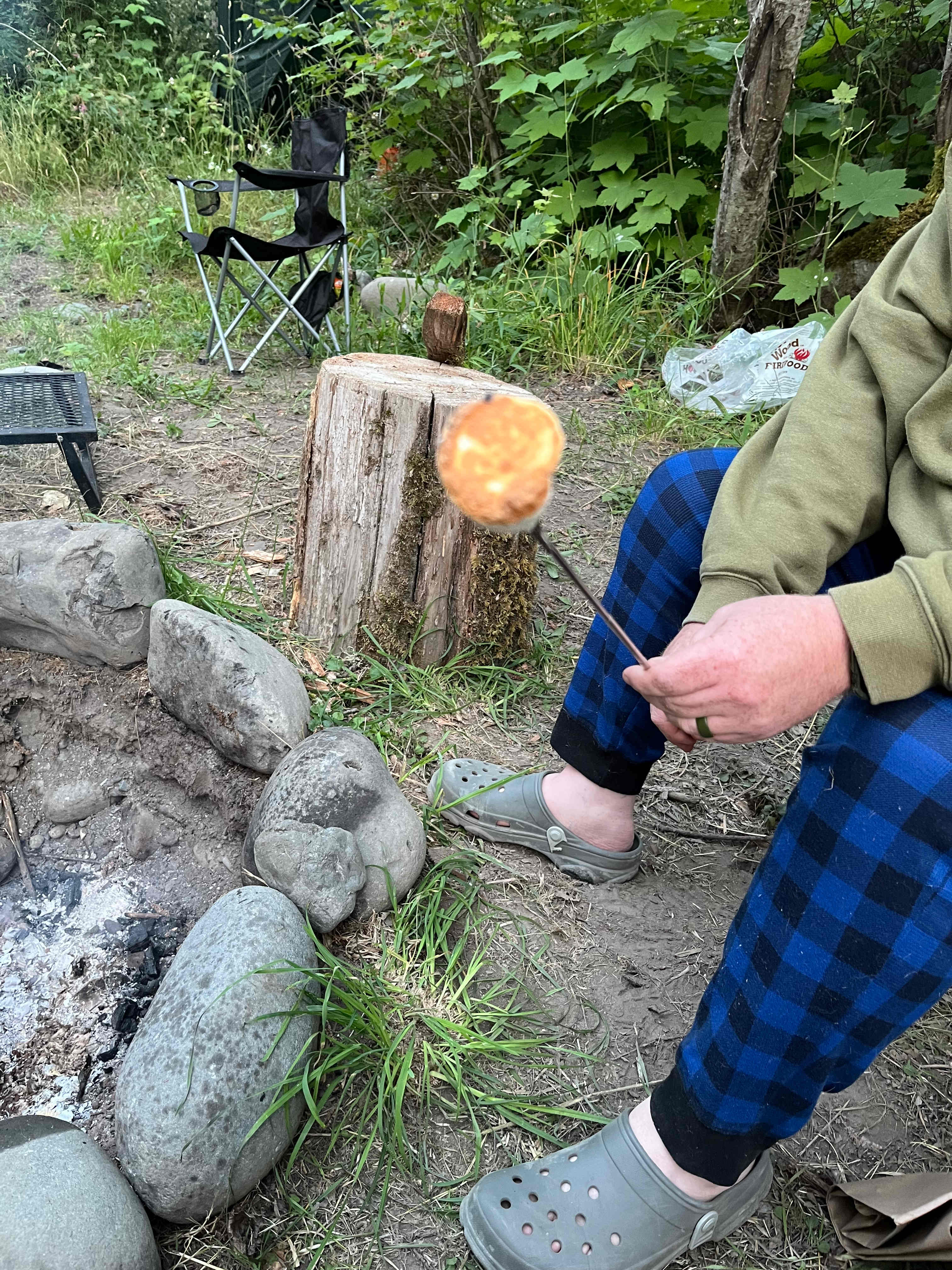 Fire pit great for smores and cooking 