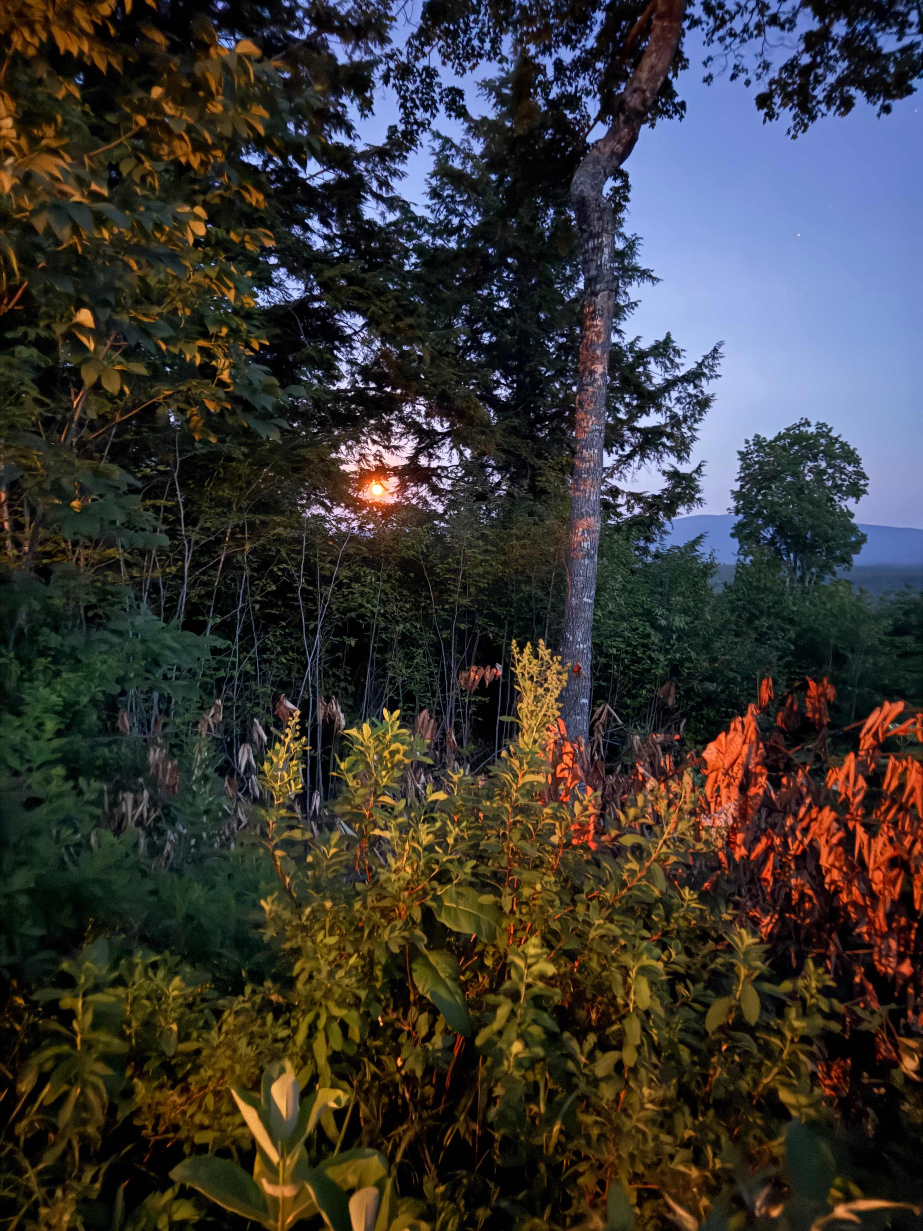 Full moon coming up over our camp