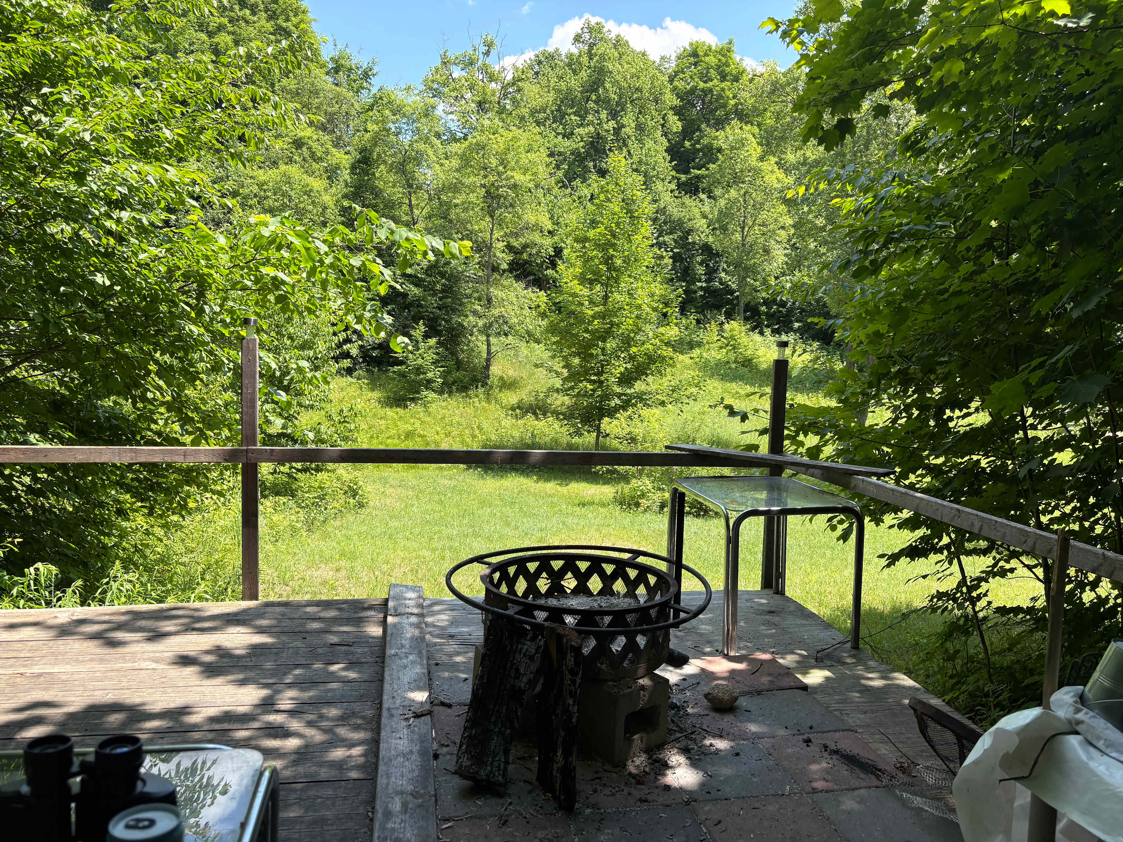 The view from the front of the cabin.