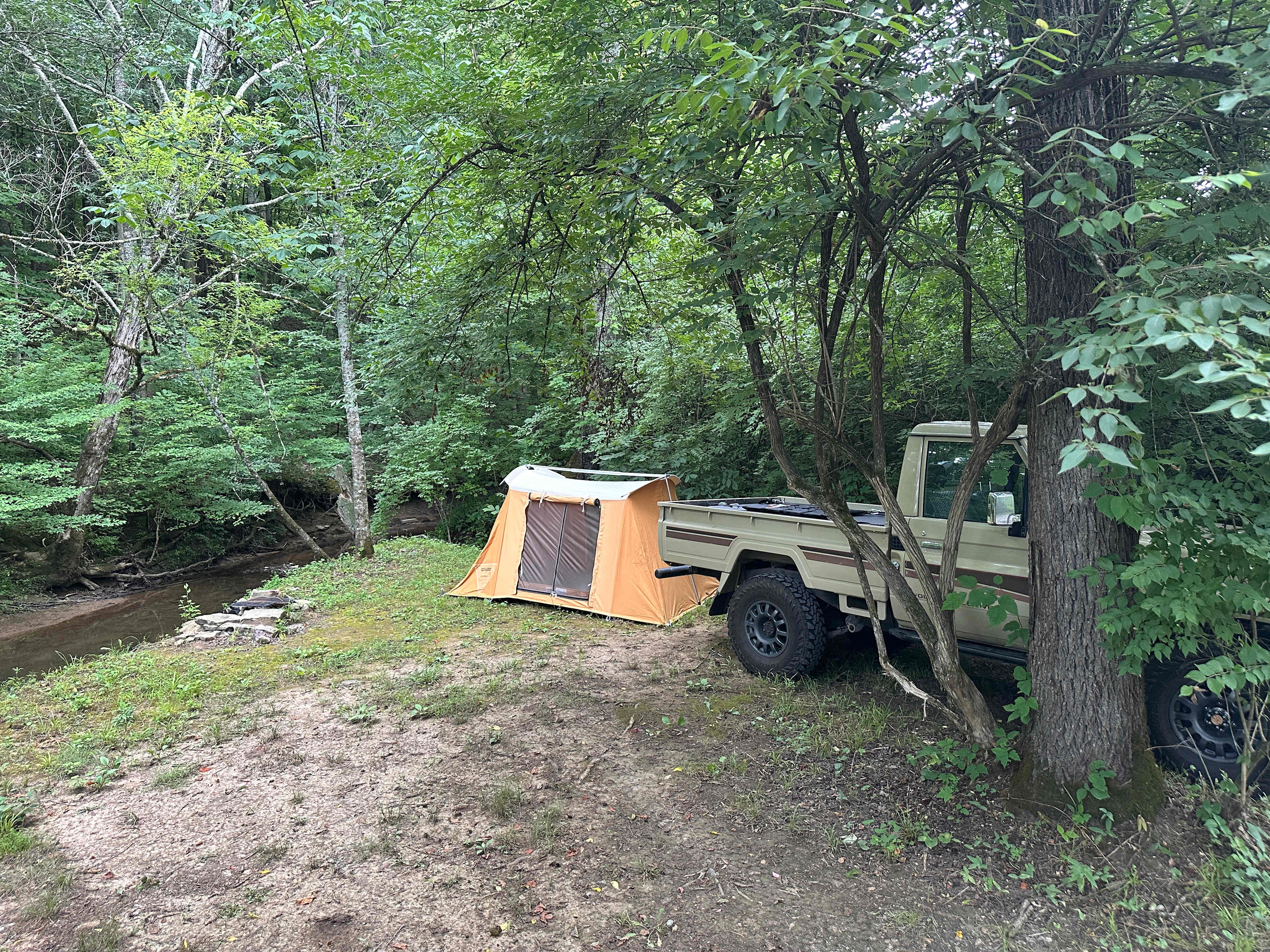 Creekside primitive tent camp site