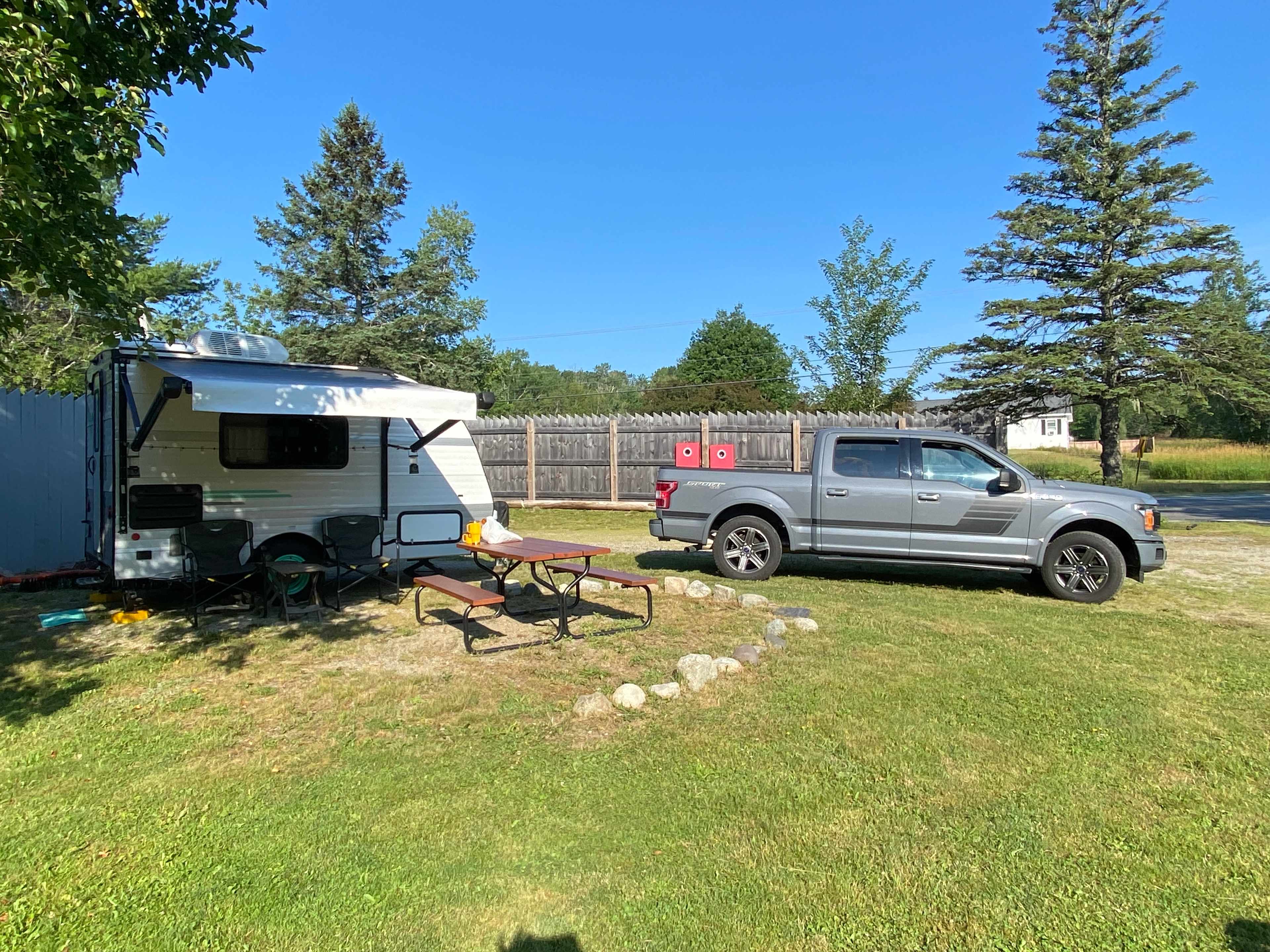 View from the fire pit - the site for our mini camper perfectly!