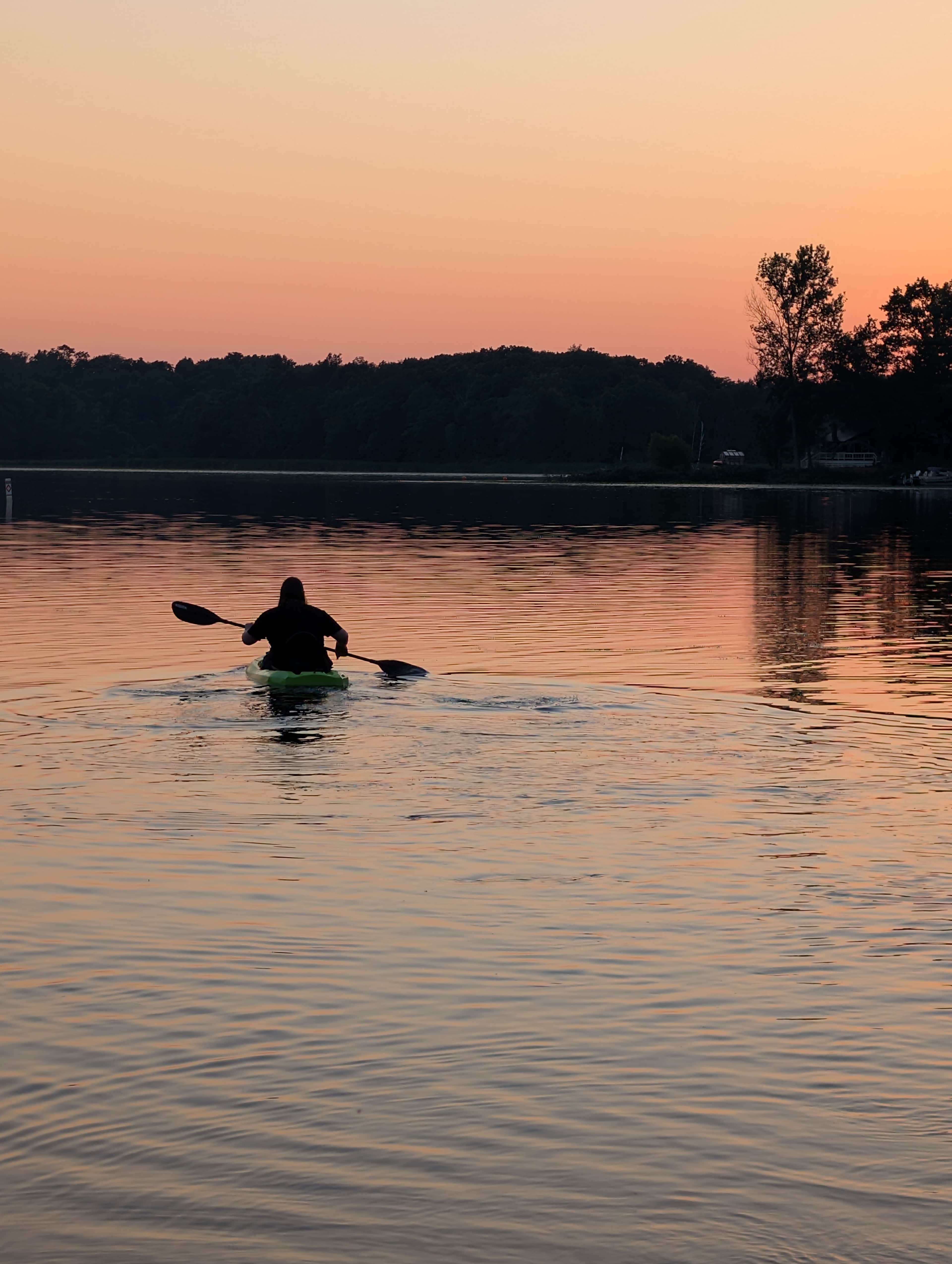 The lake is a short walk away. Good swimming, fishing, kayaking, and sunsets!