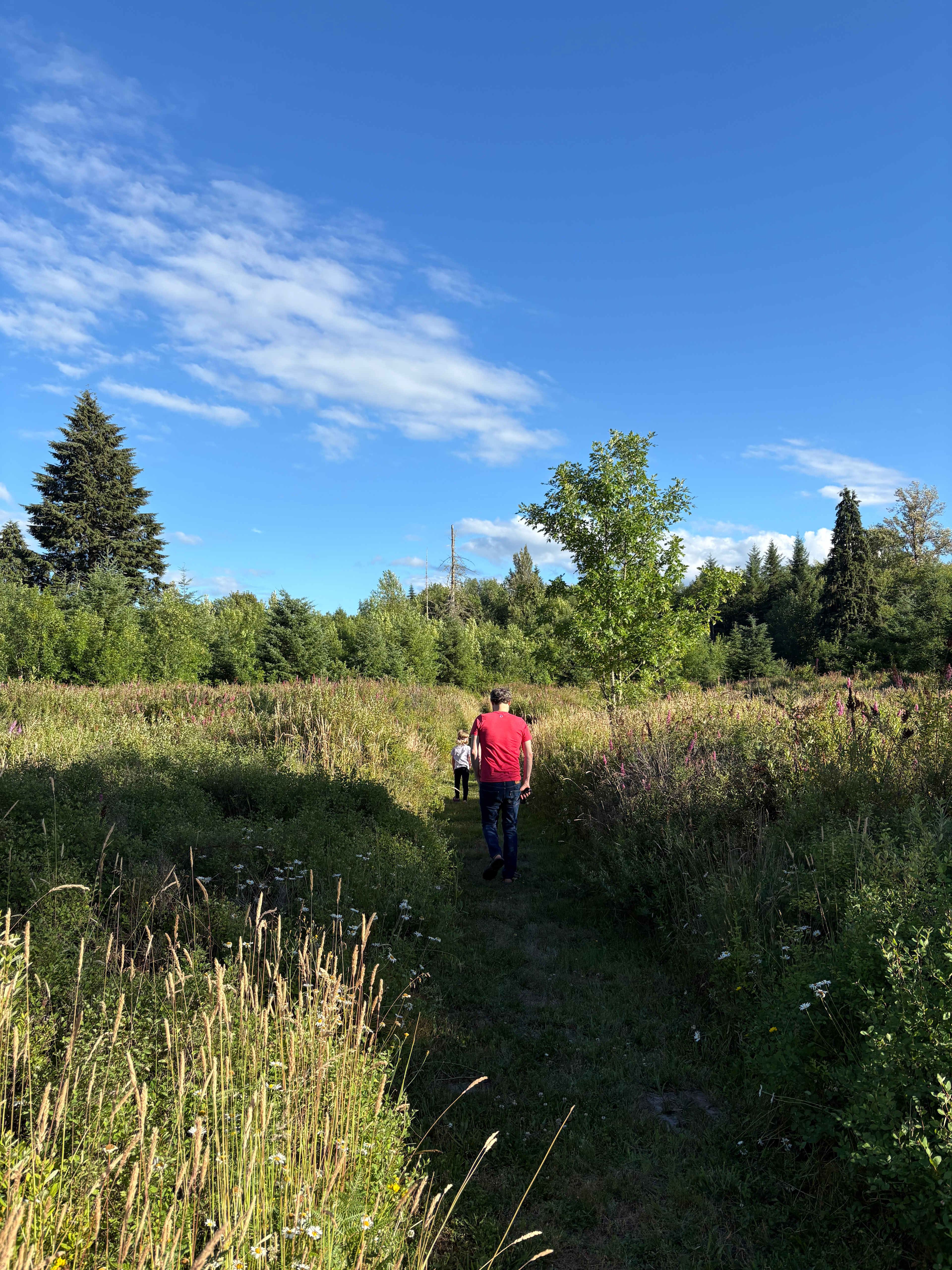 Exploring the property on the trail
