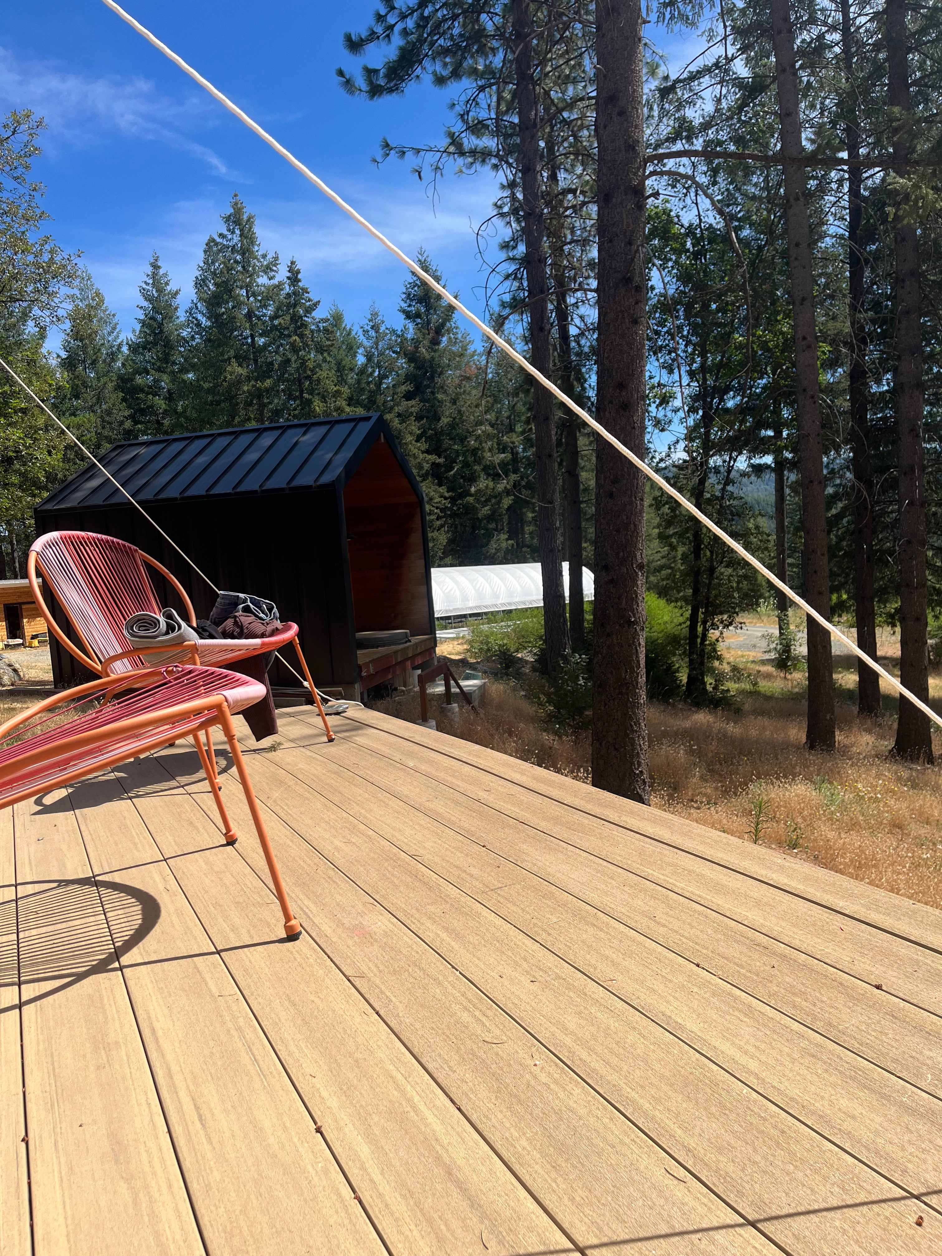 View from poppy deck to the tub