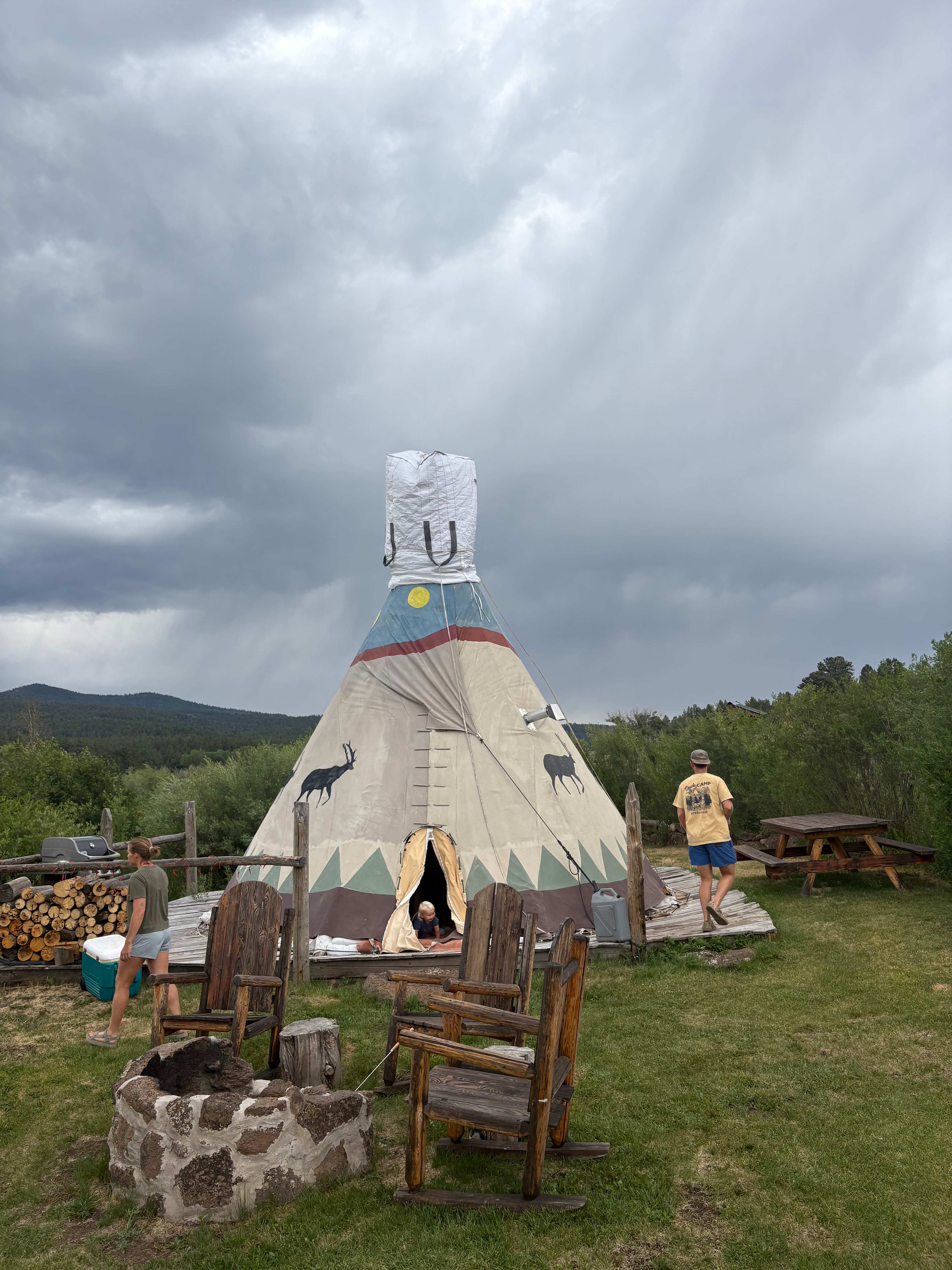Creekside Glamping Tipis on Off-Grid, 70 Acre Working Ranch