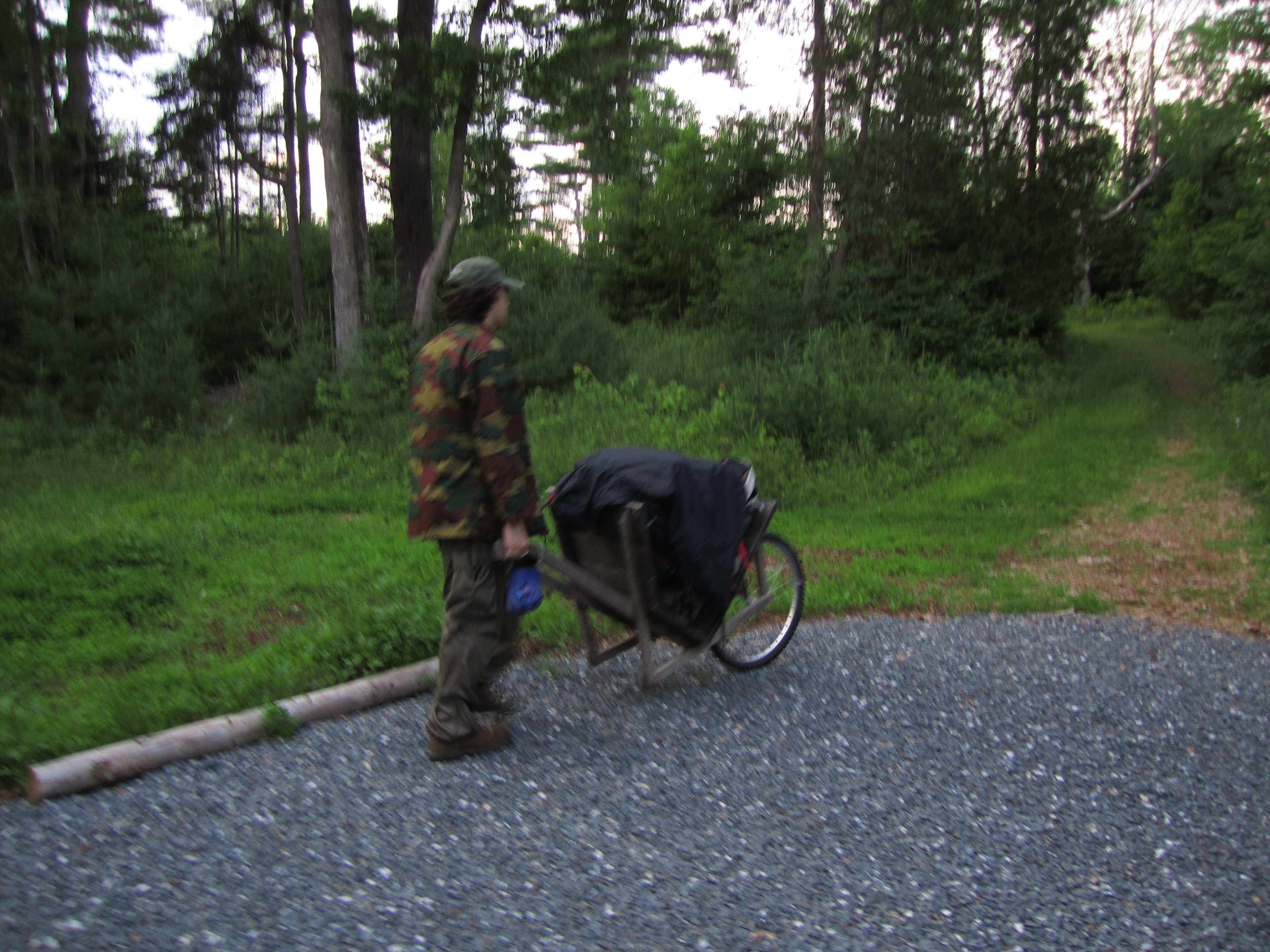 Super useful wheelbarrow for moving gear!