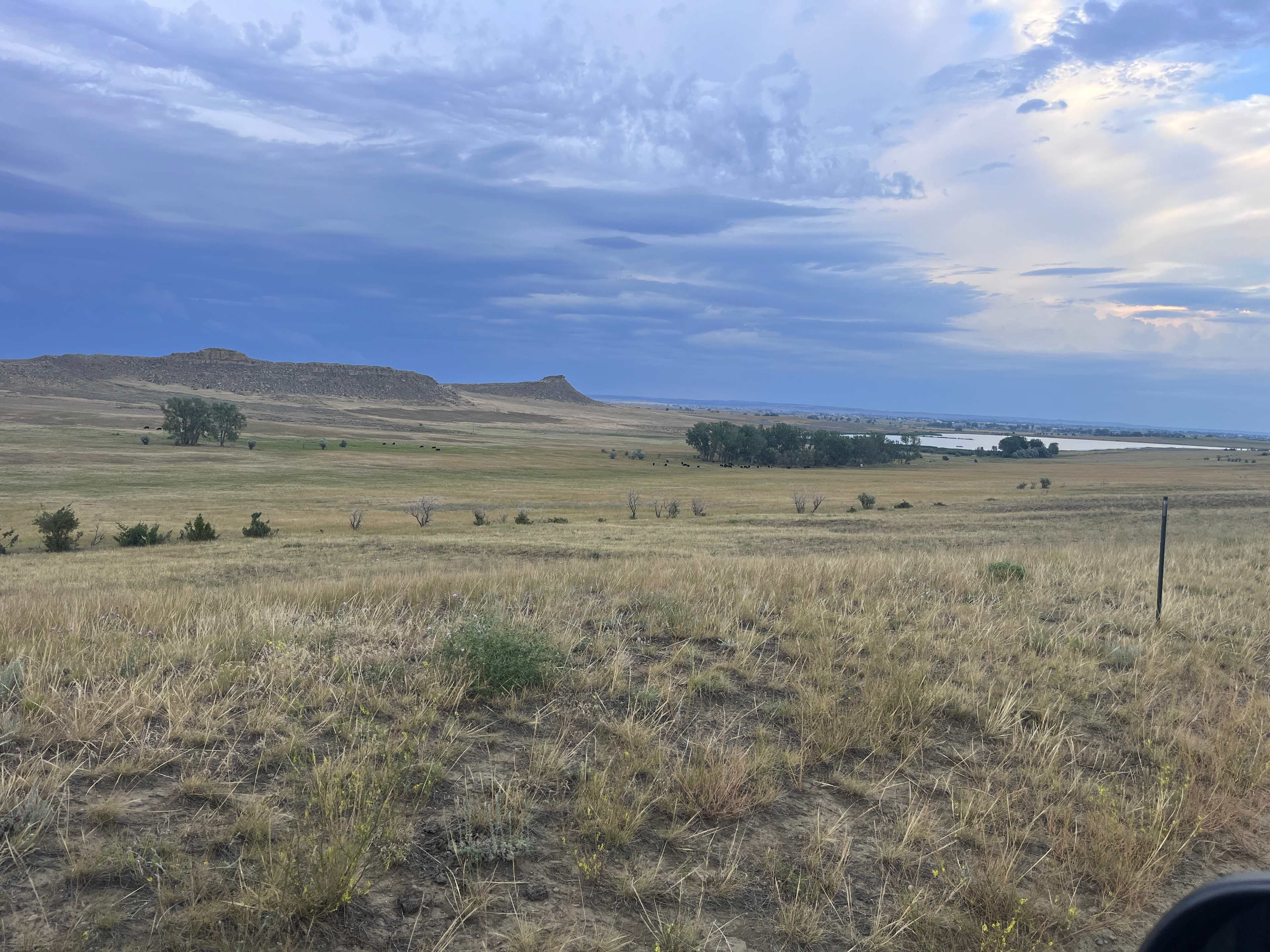 Trees, Lake view, Rock buttes!
