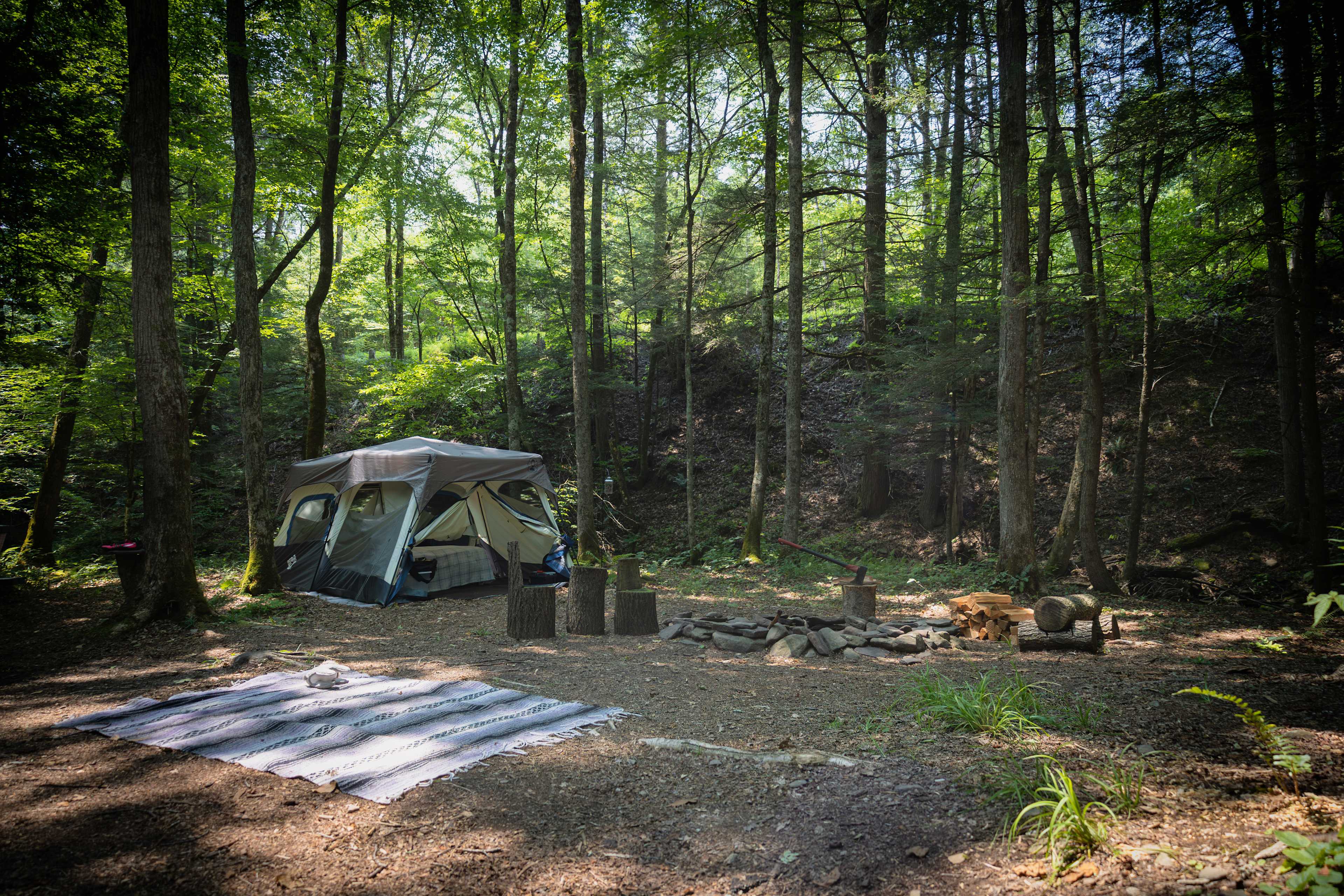Wider view of tent site