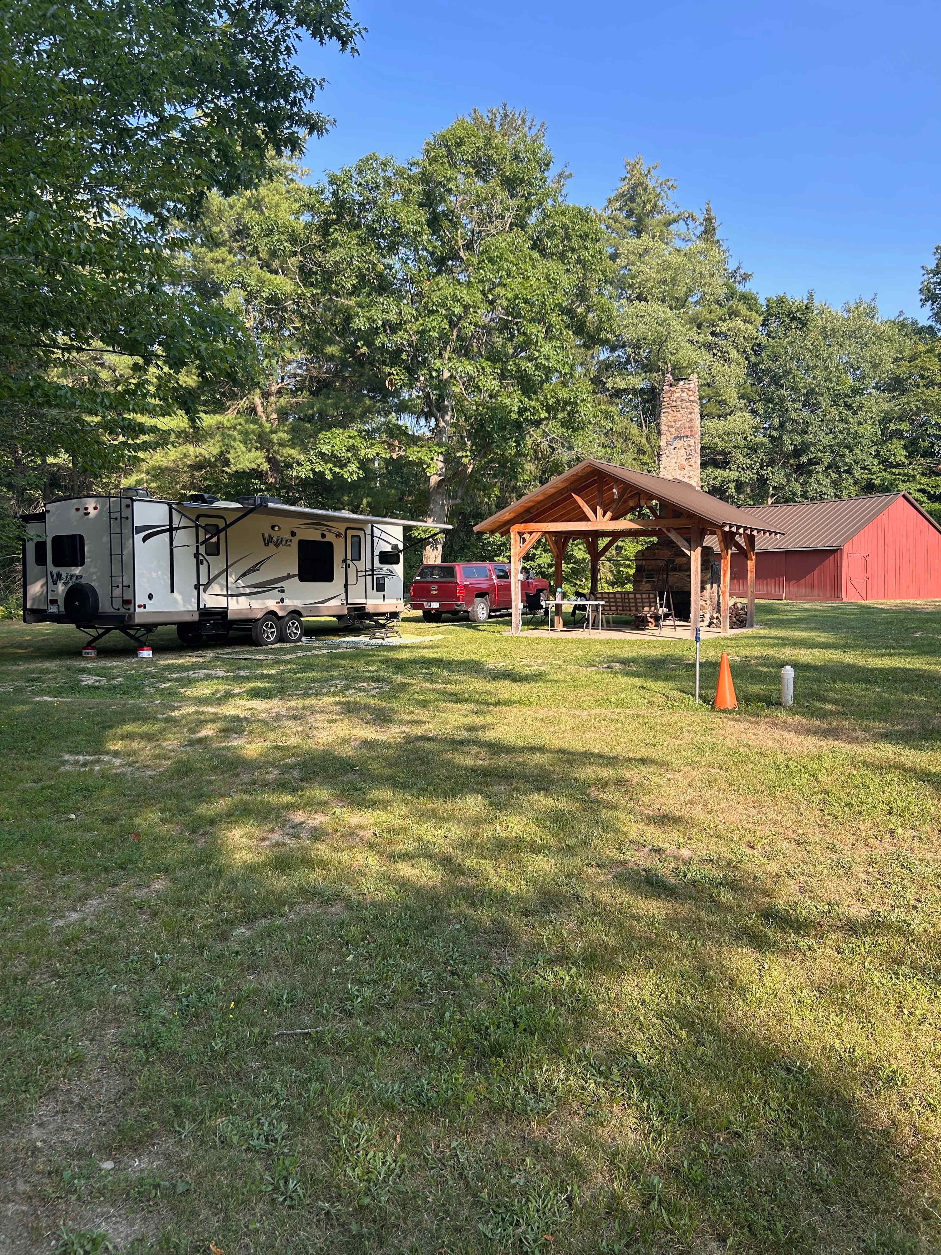 Wide view from the back of the property/