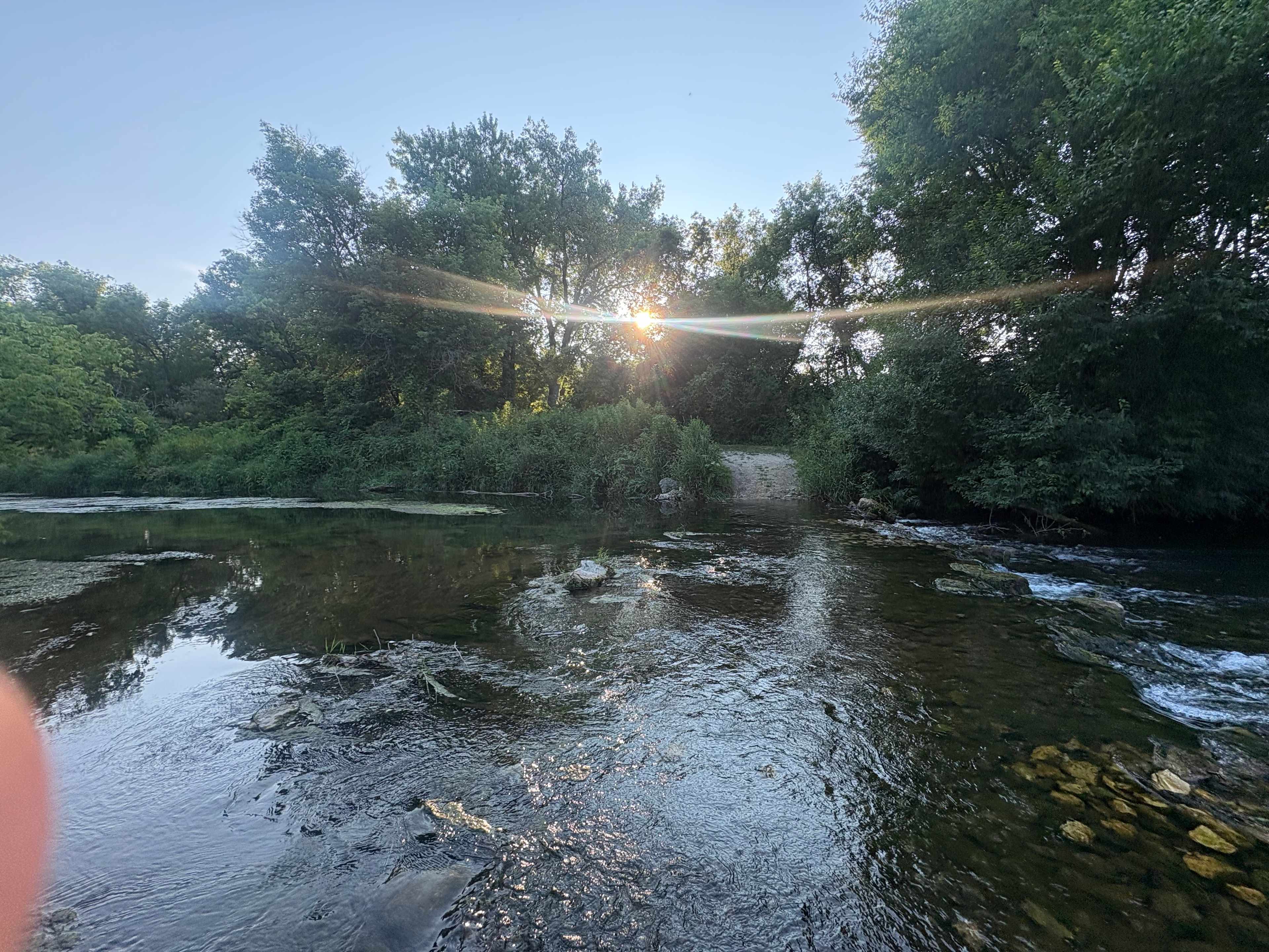 Crossing the Creek Close to Sunset 