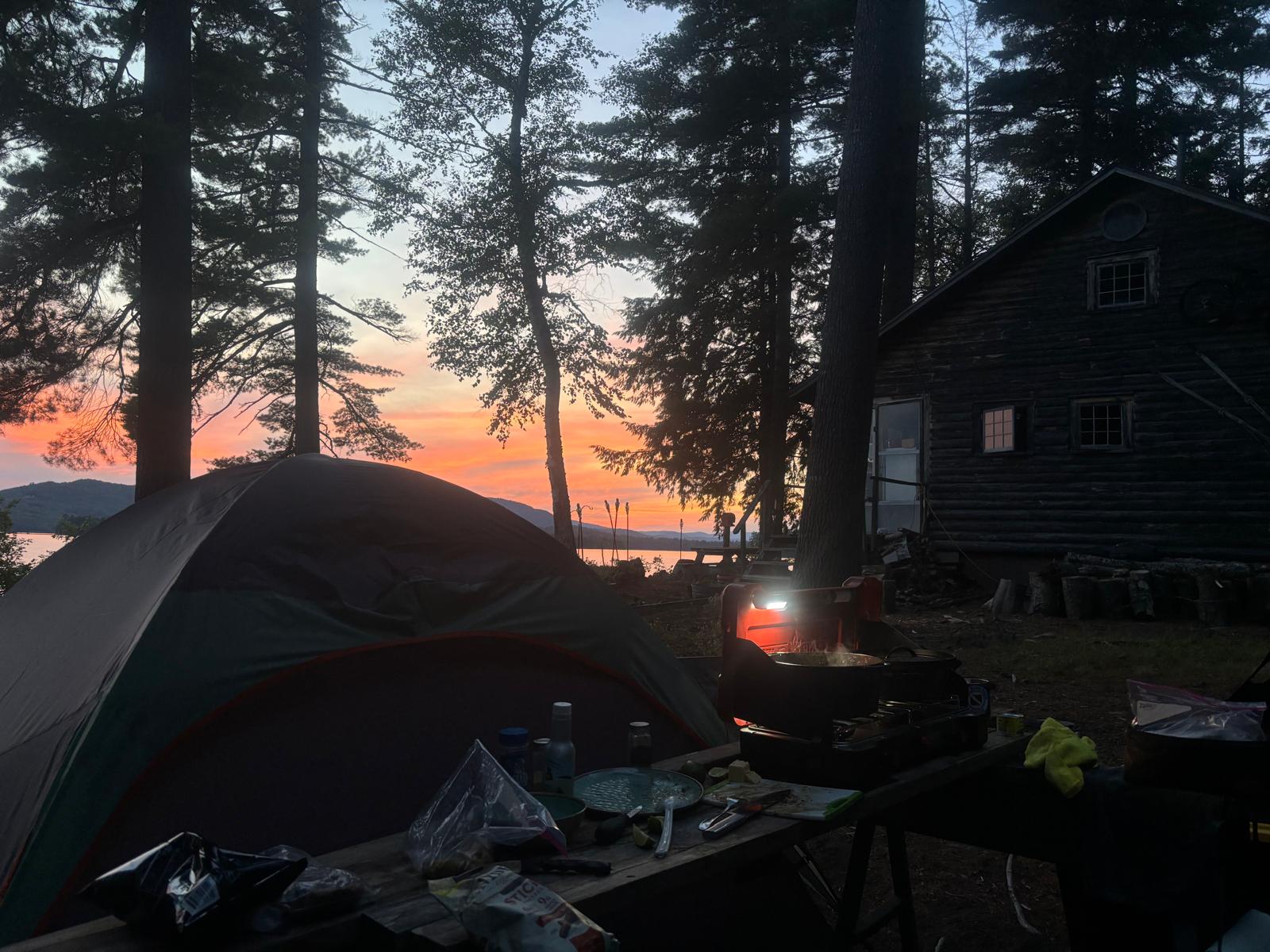 sunset by the lake