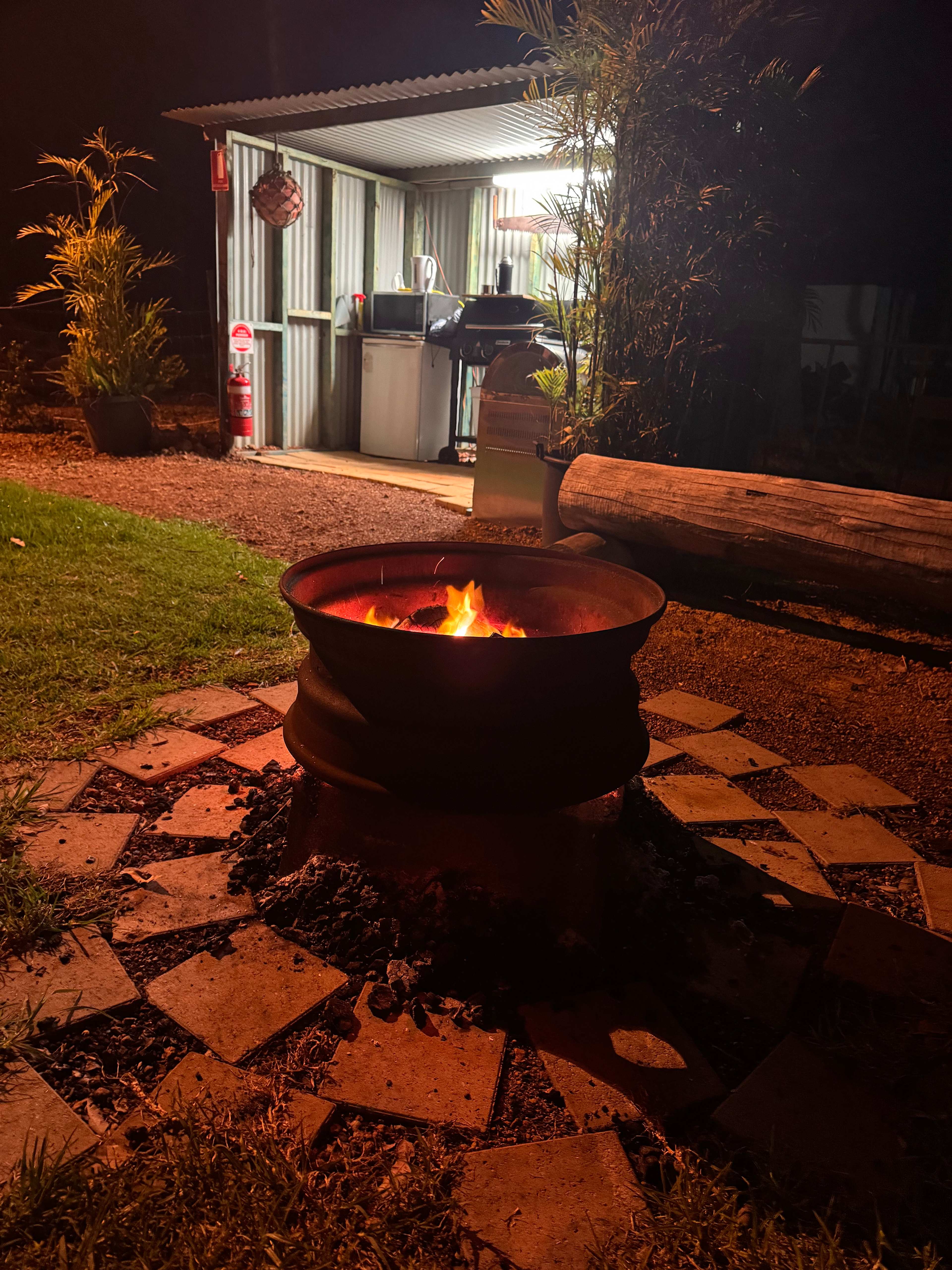 Camp kitchen and fire