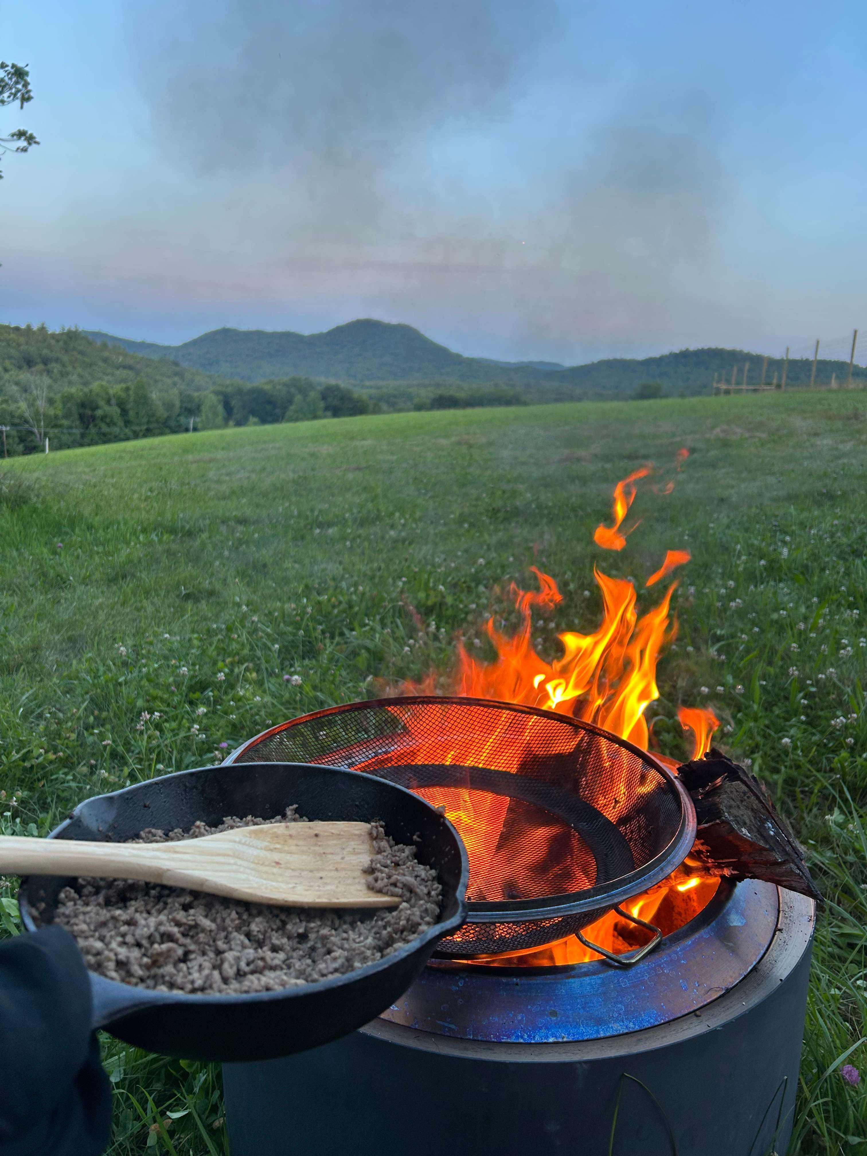 Fireplace right outside the tent