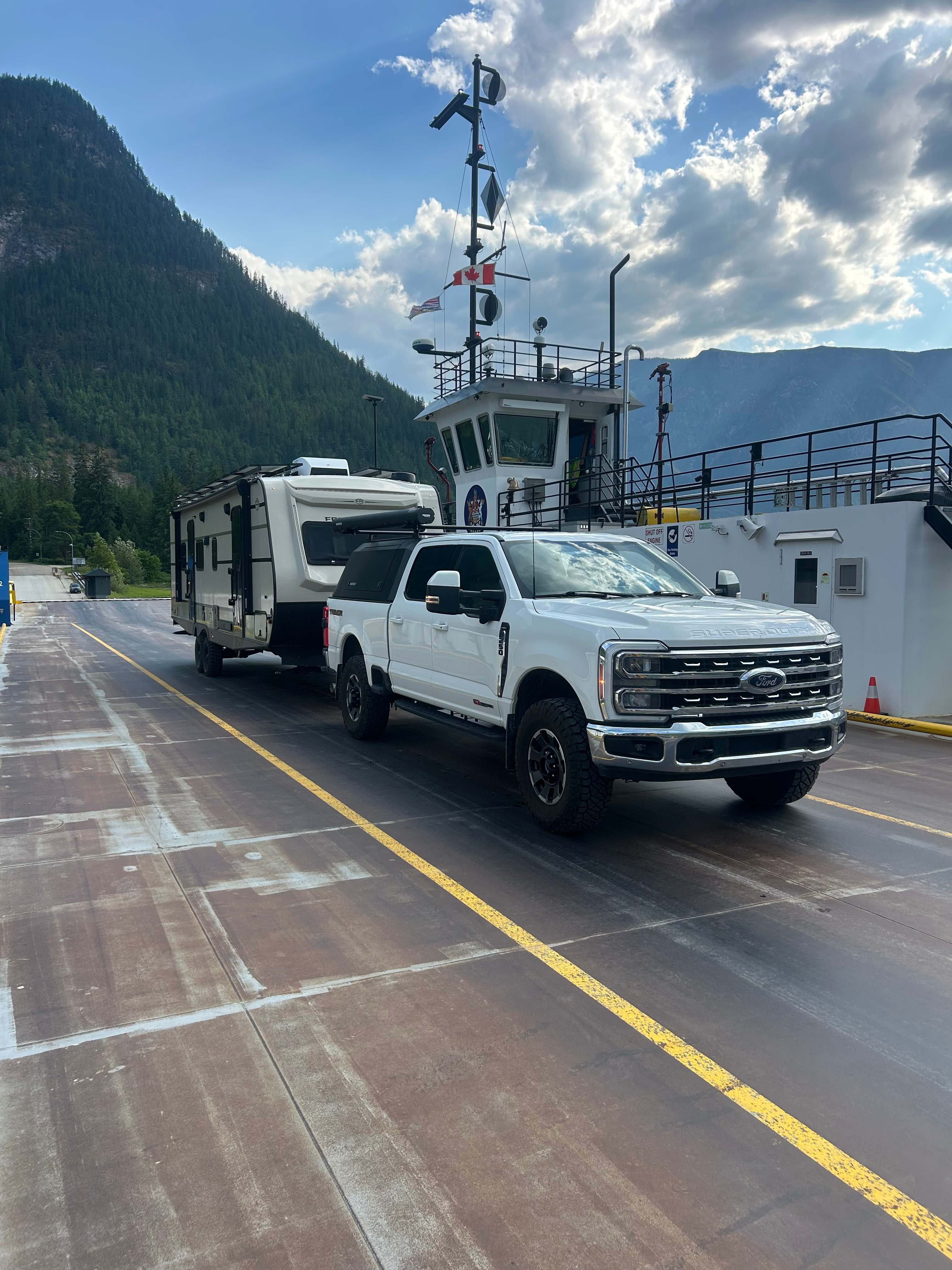 on demand ferry (free) runs til 9pm nightly - 5mins from campsite 