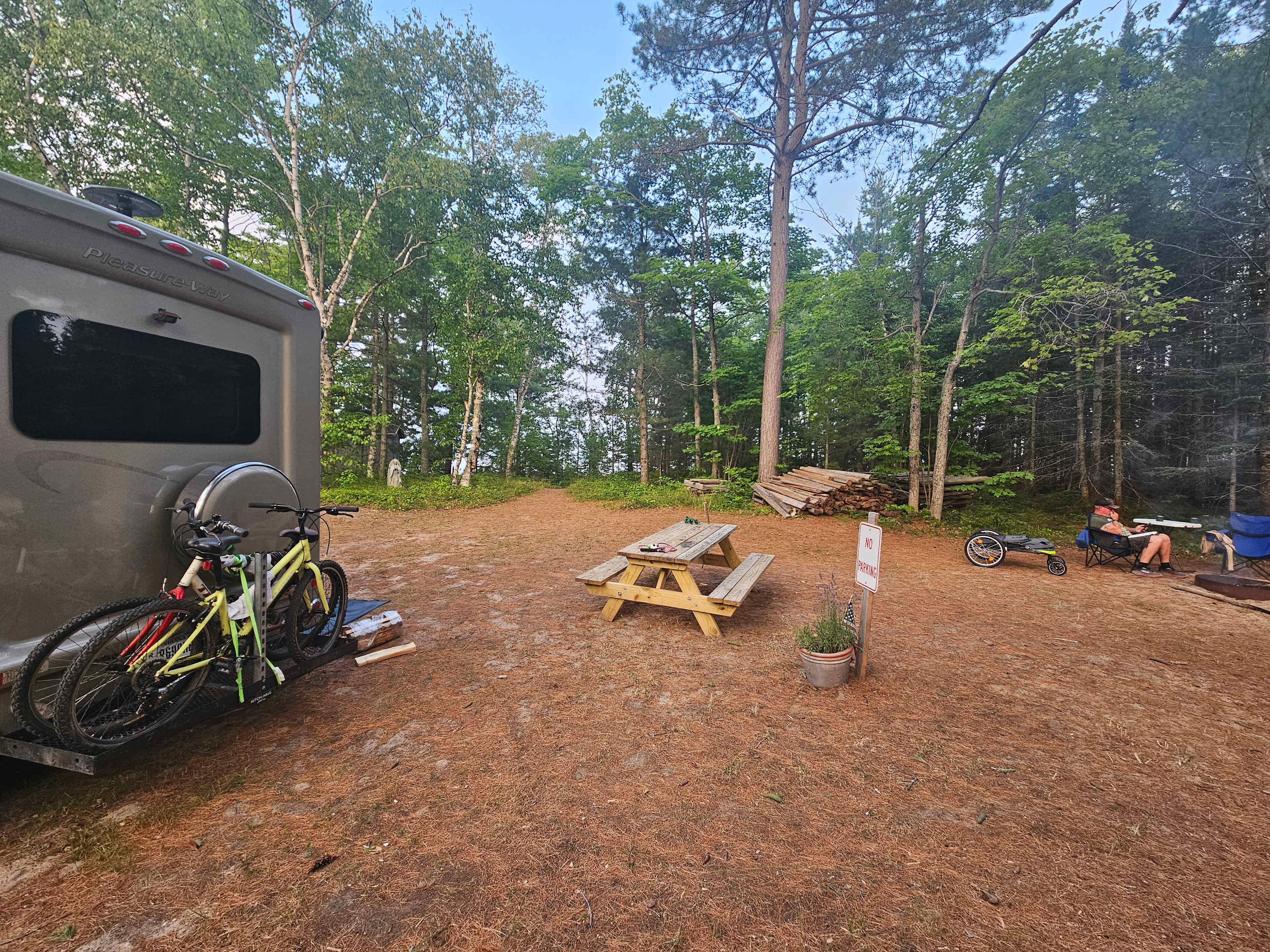 Campsite facing water