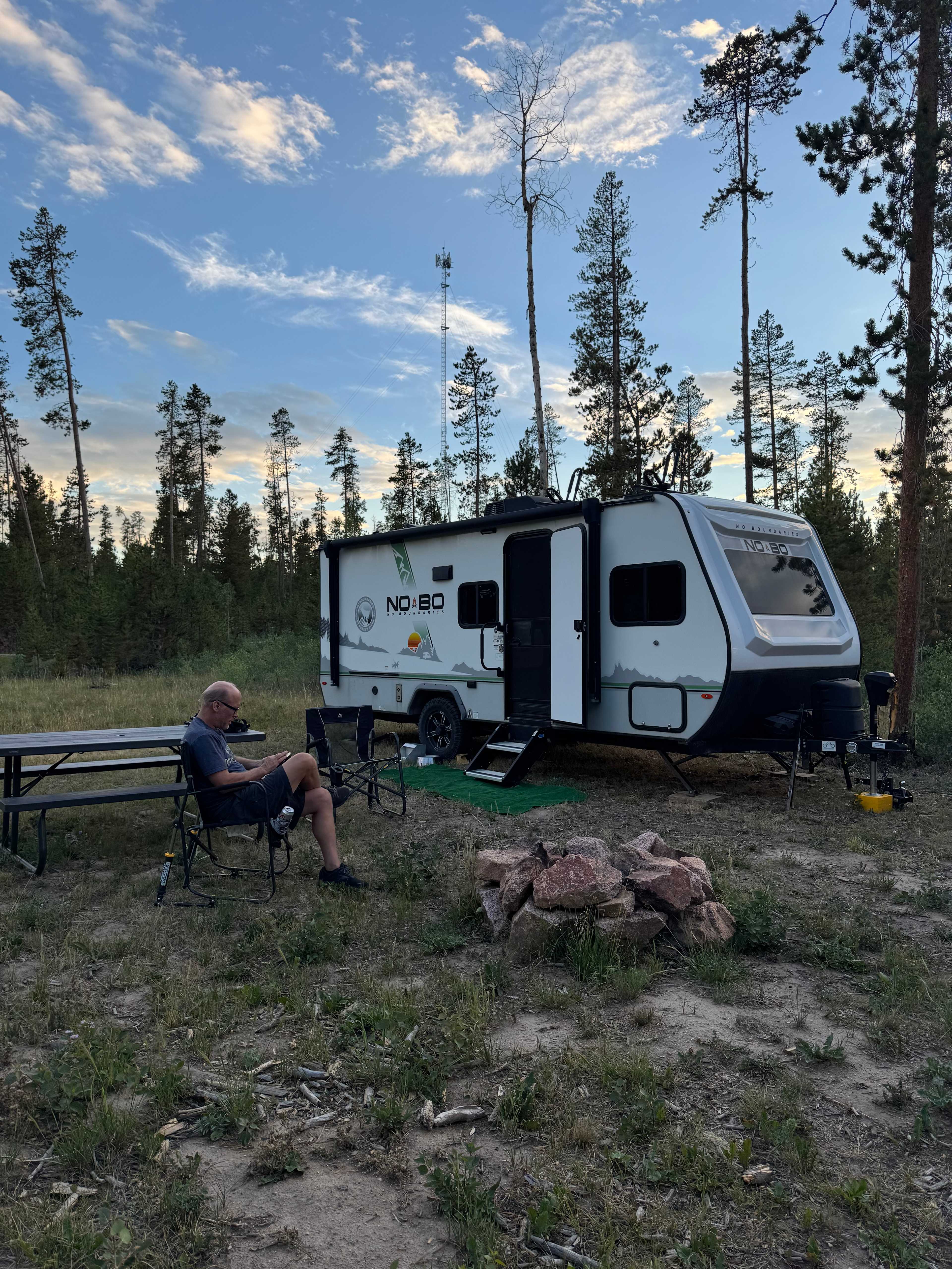 Chose more private tent site with camper