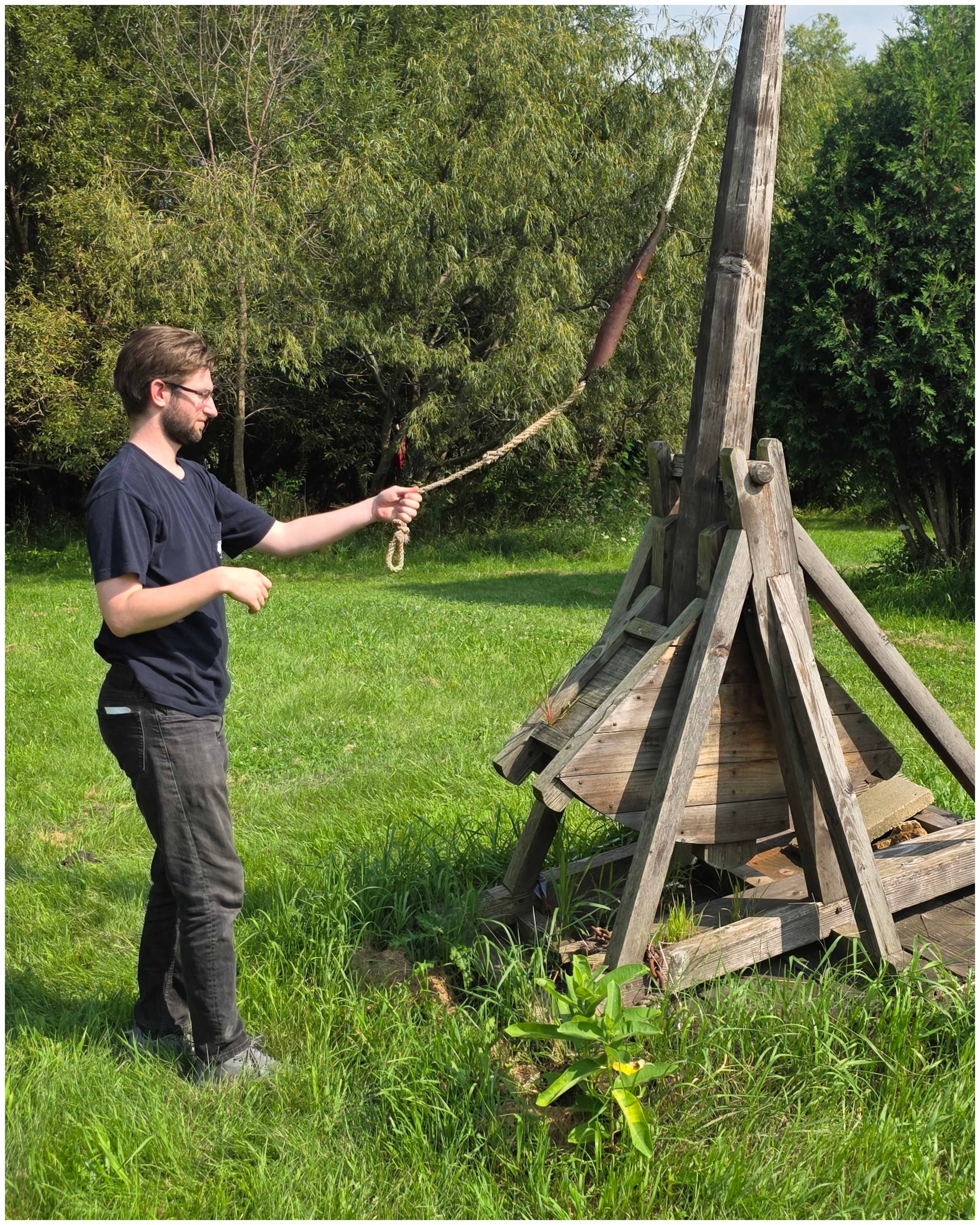 A real-life trebuchet! And yes it works