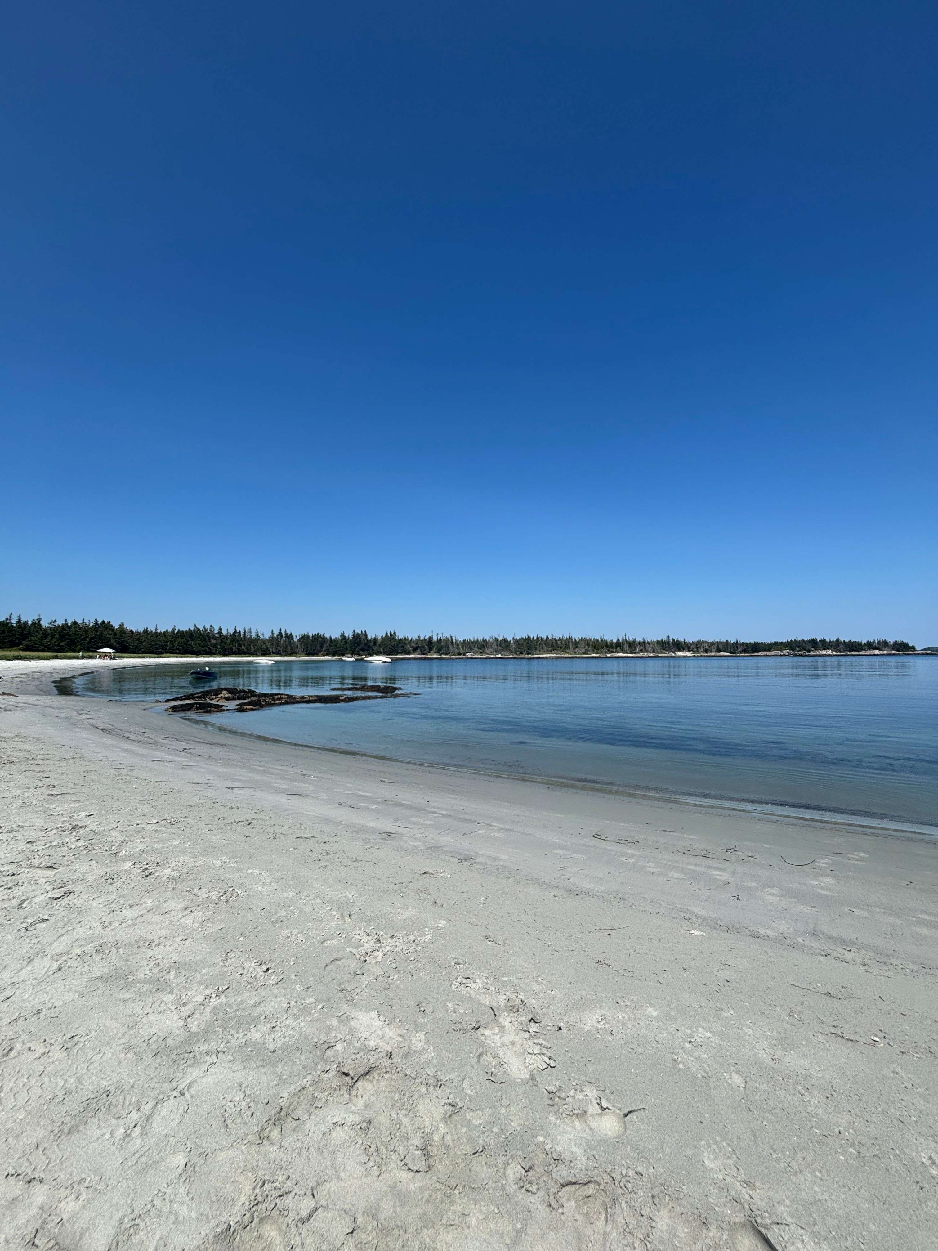 Sandy cove beach (hike or paddle to get to)