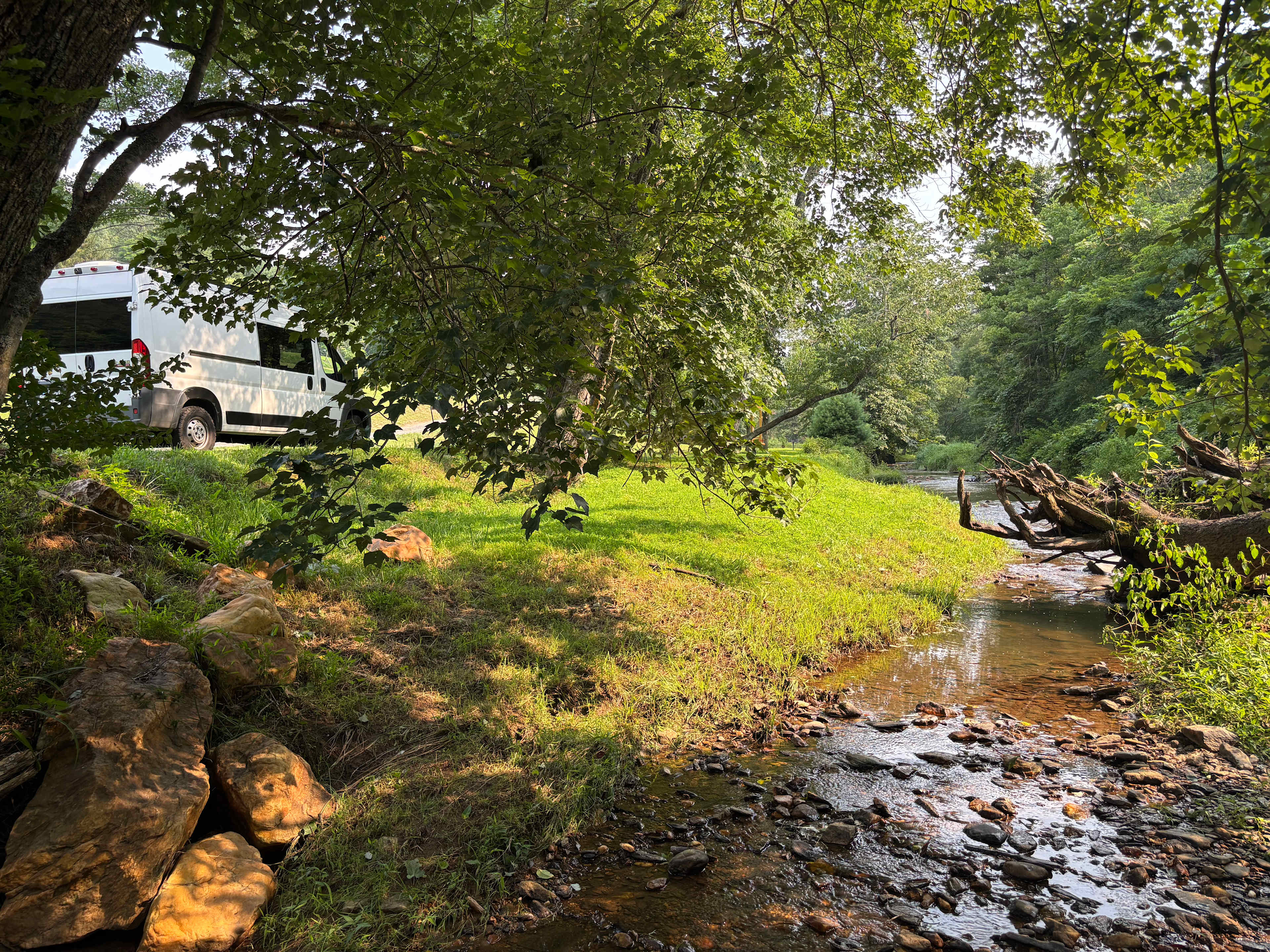 Creekside campsites