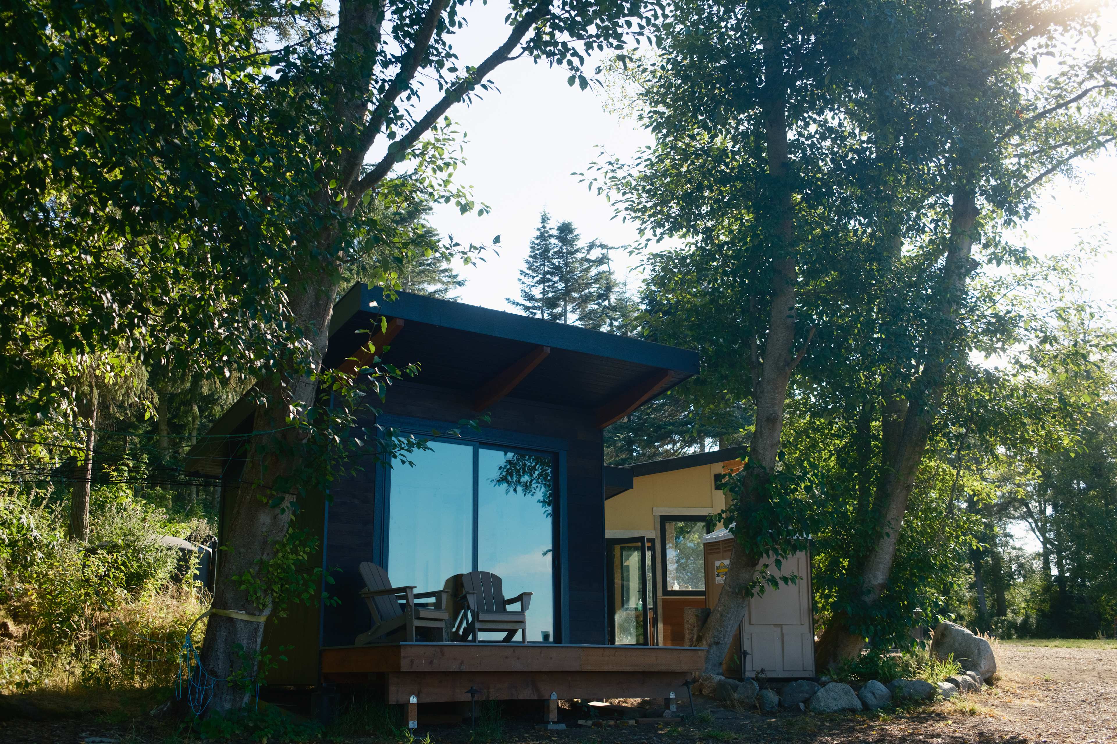 We can just sit there and watch the peaceful views of the farm, mountains, water