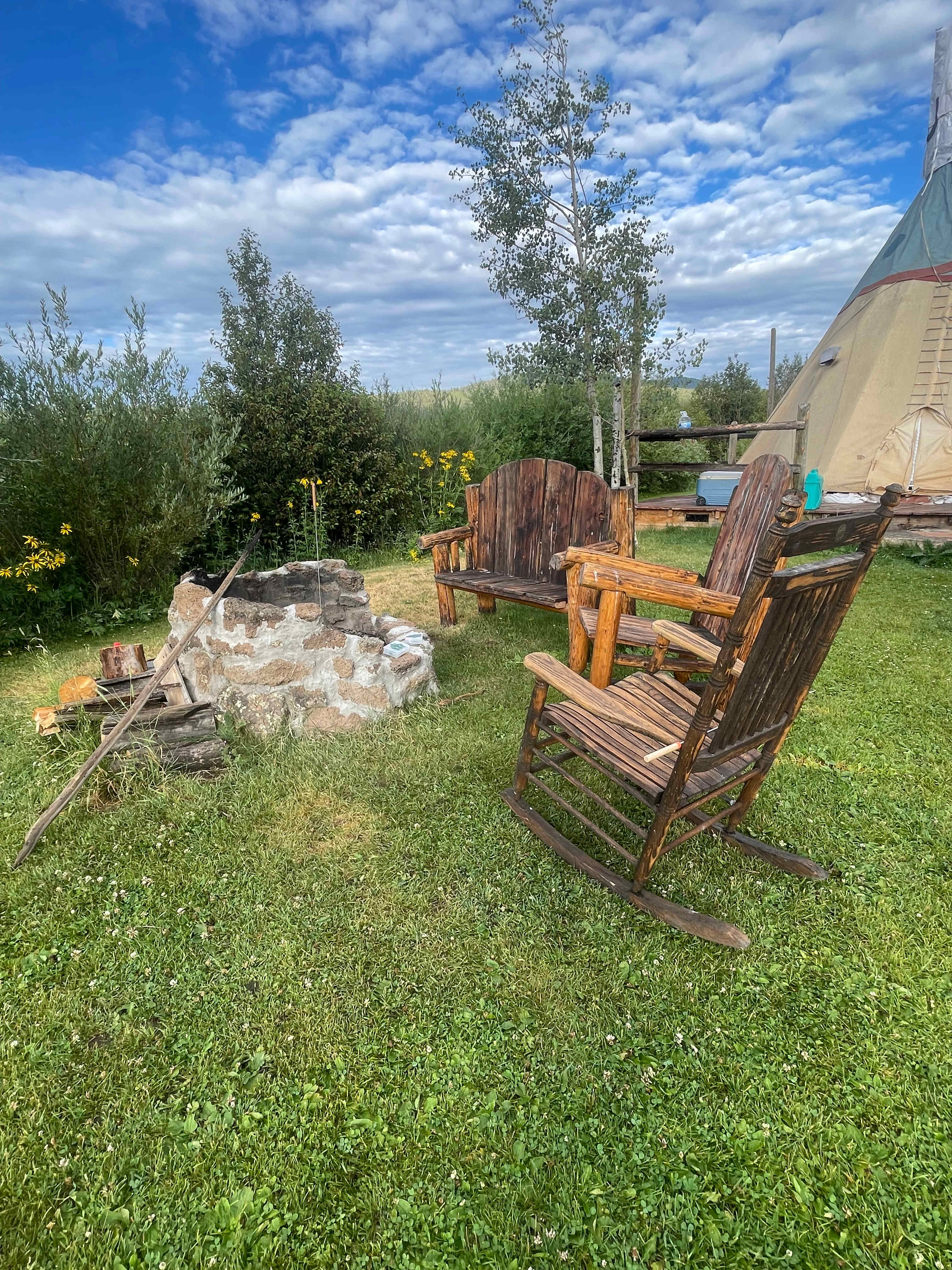 Creekside Glamping Tipis on Off-Grid, 70 Acre Working Ranch