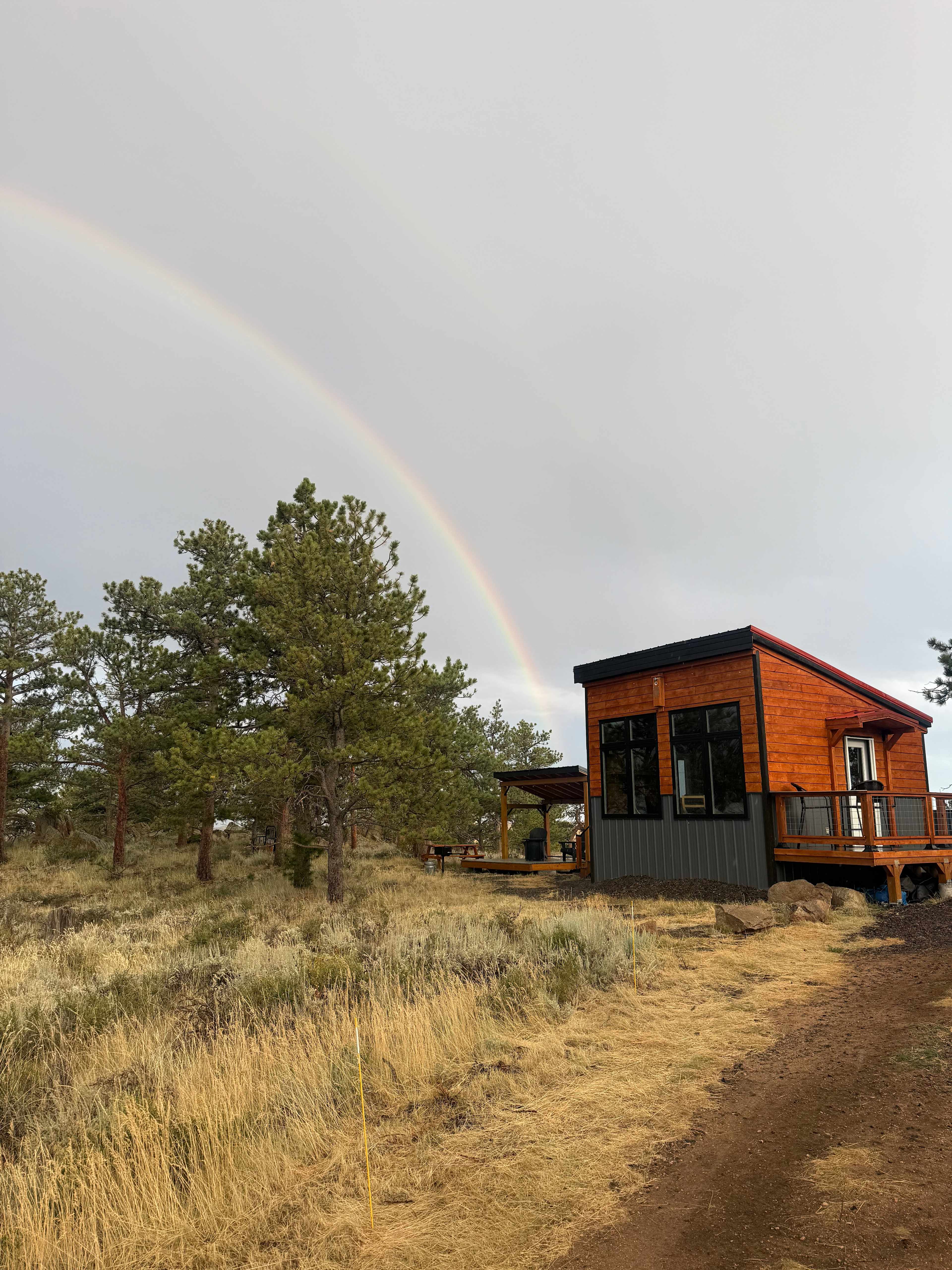 Rainbow above the cabin