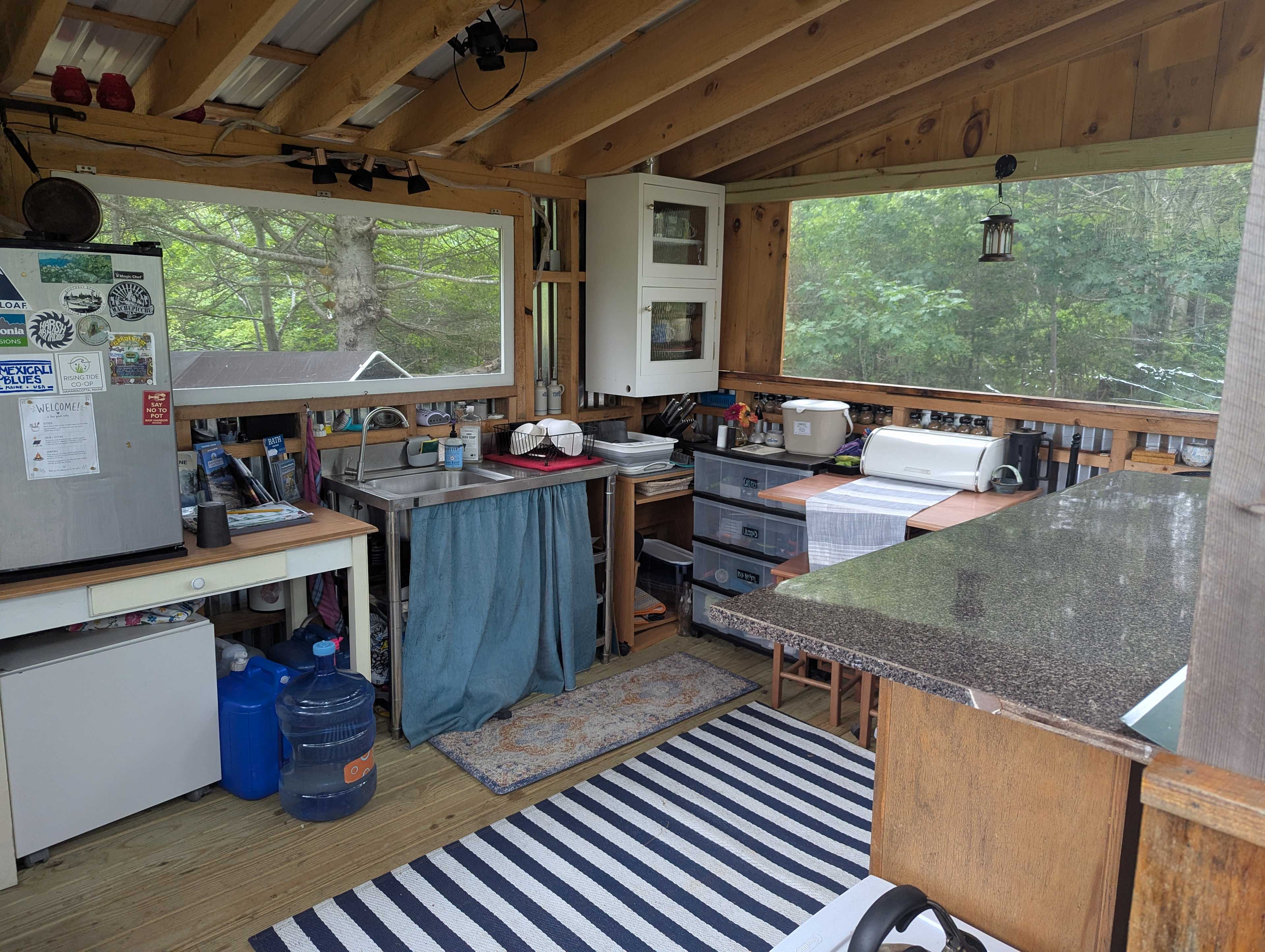 The outdoor kitchen