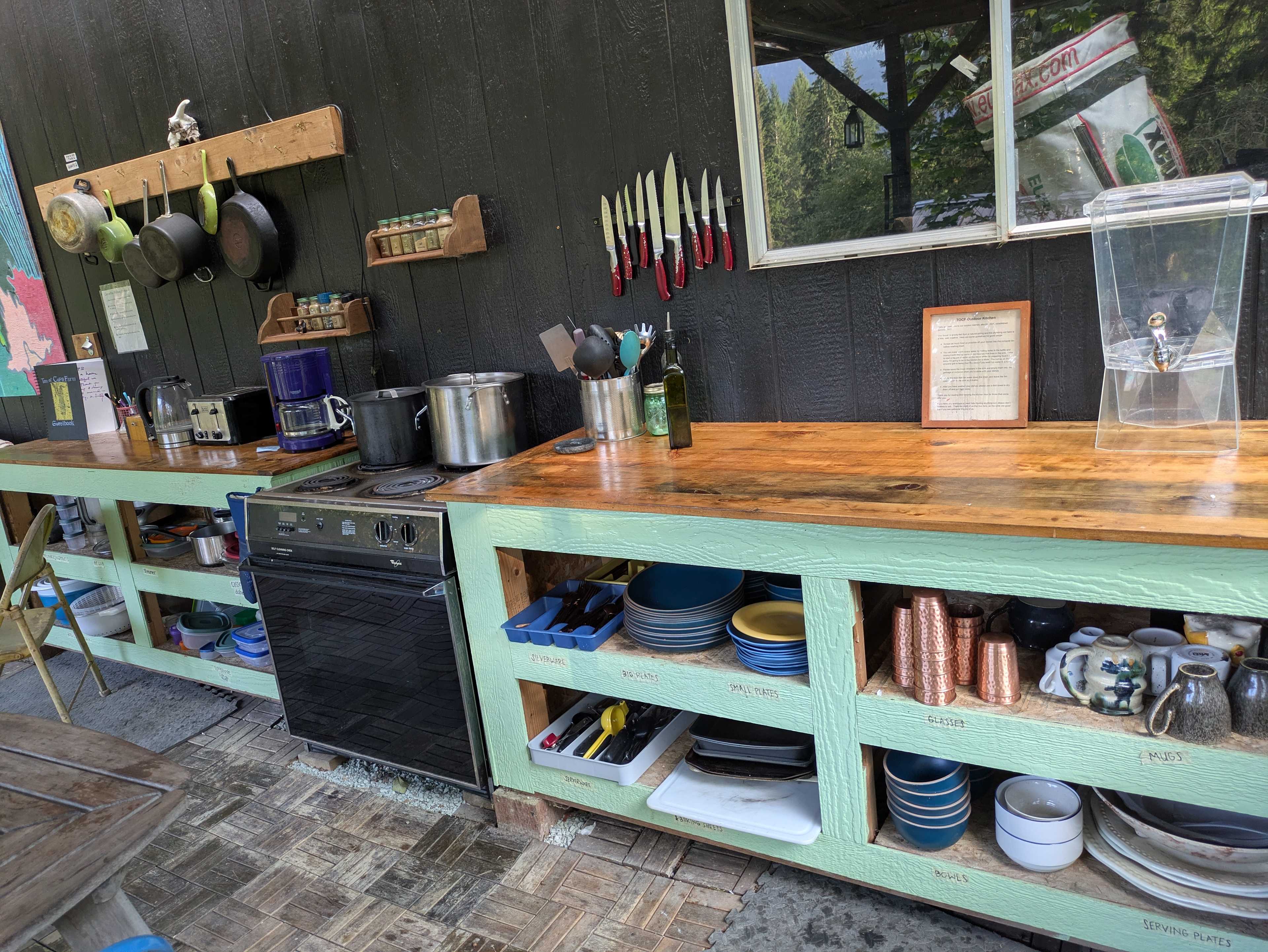 Well stocked outdoor kitchen