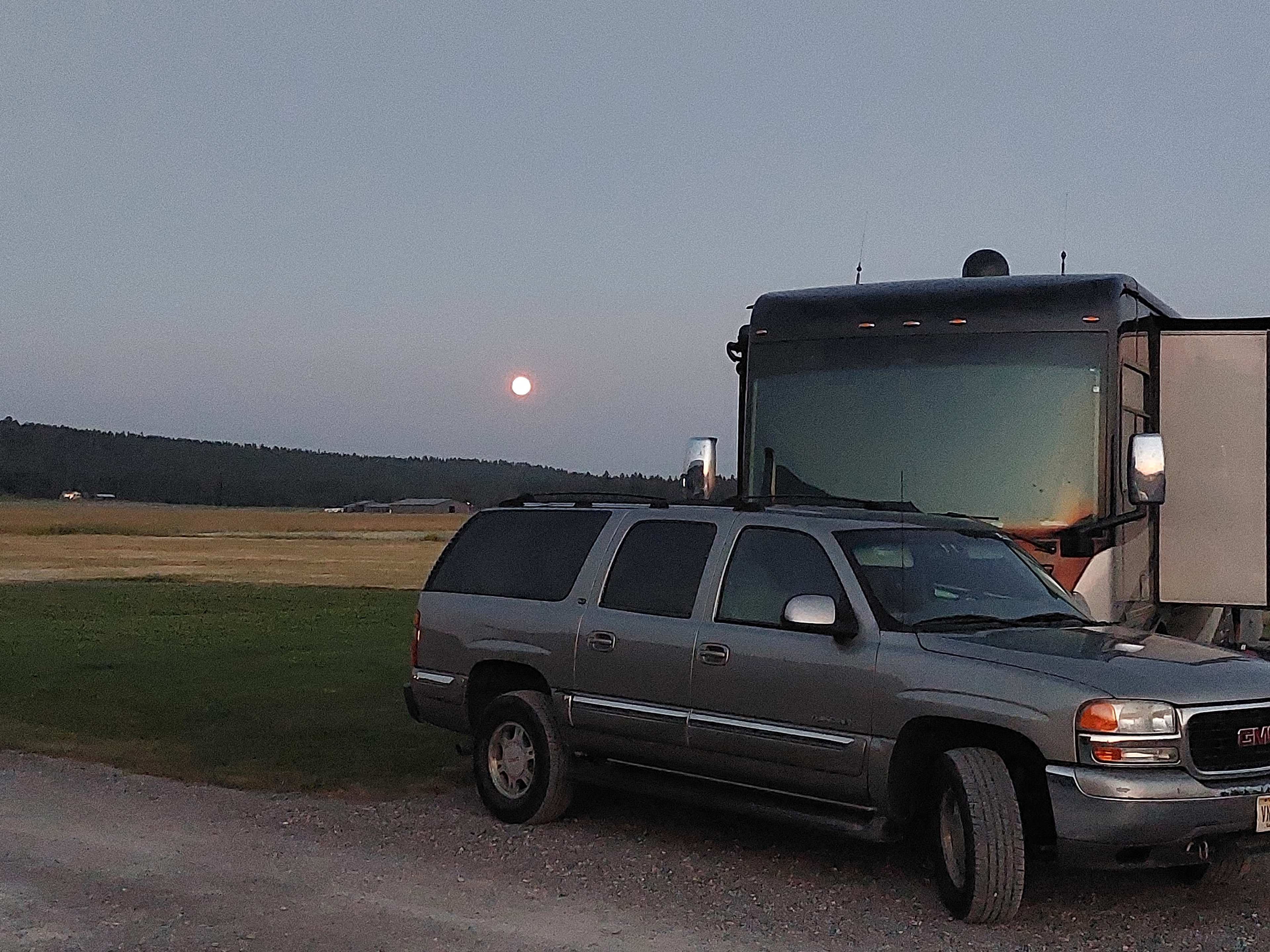 Moonrise around 2200 in late July