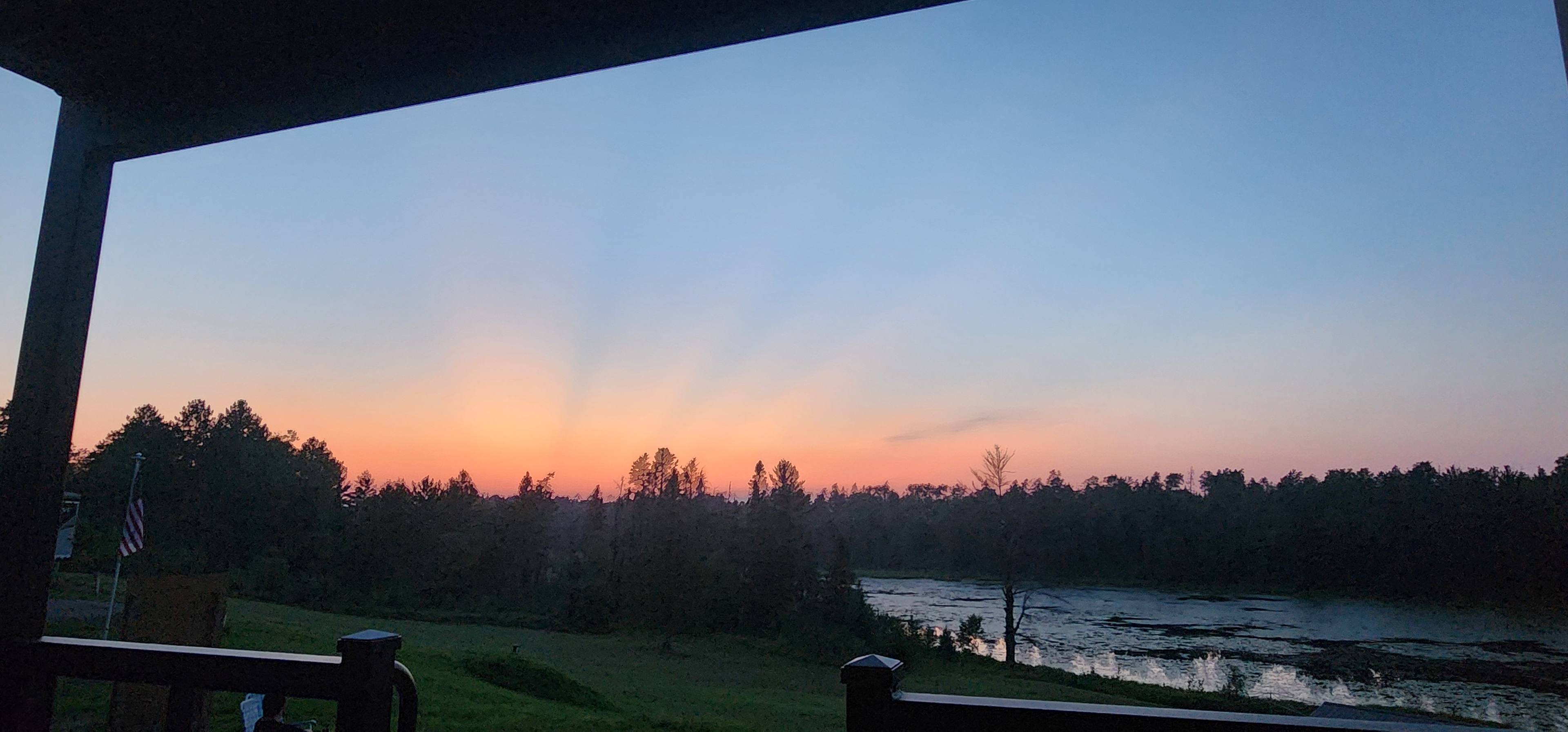 Amazing sunset from deck of camper
