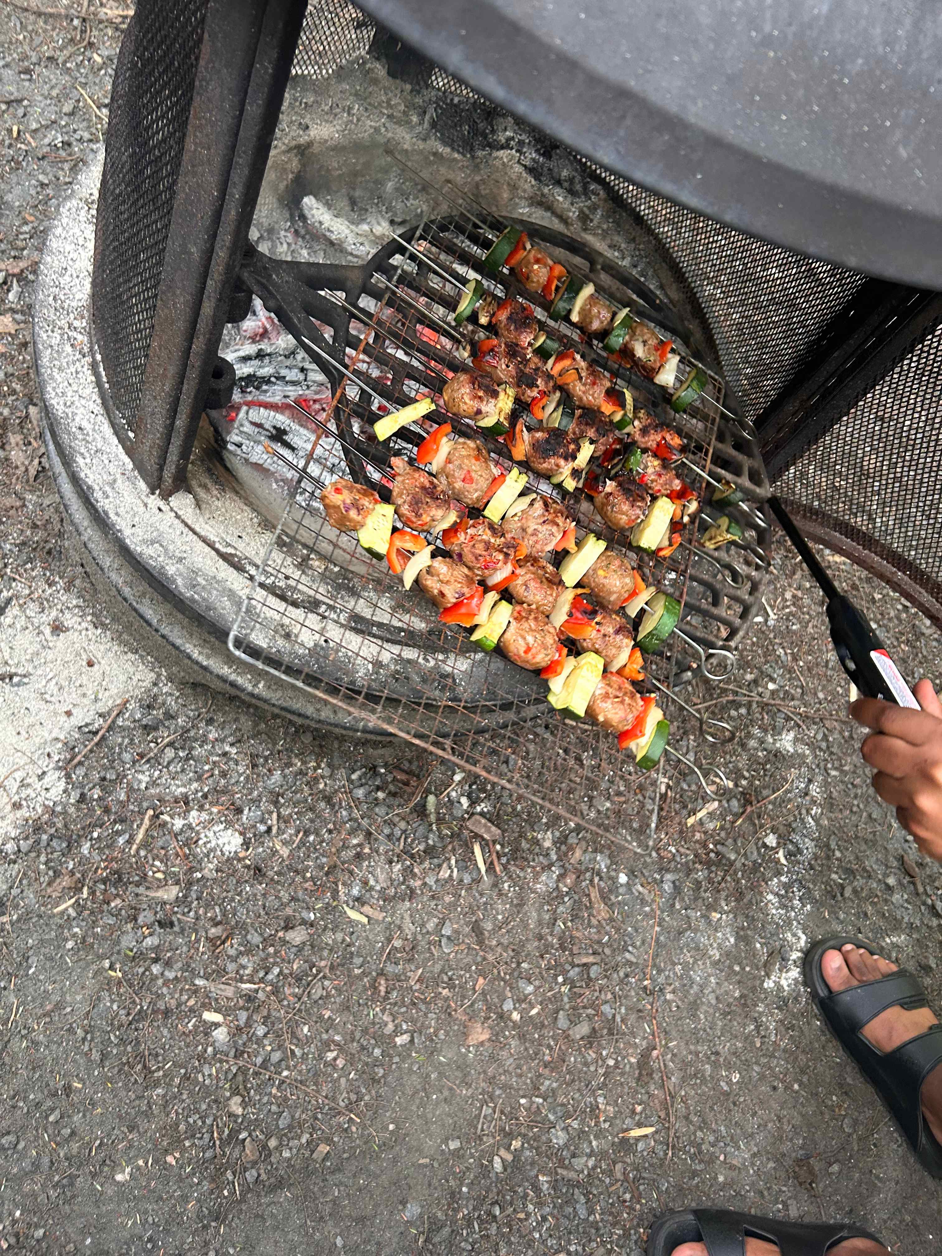 Kebabs on the fire