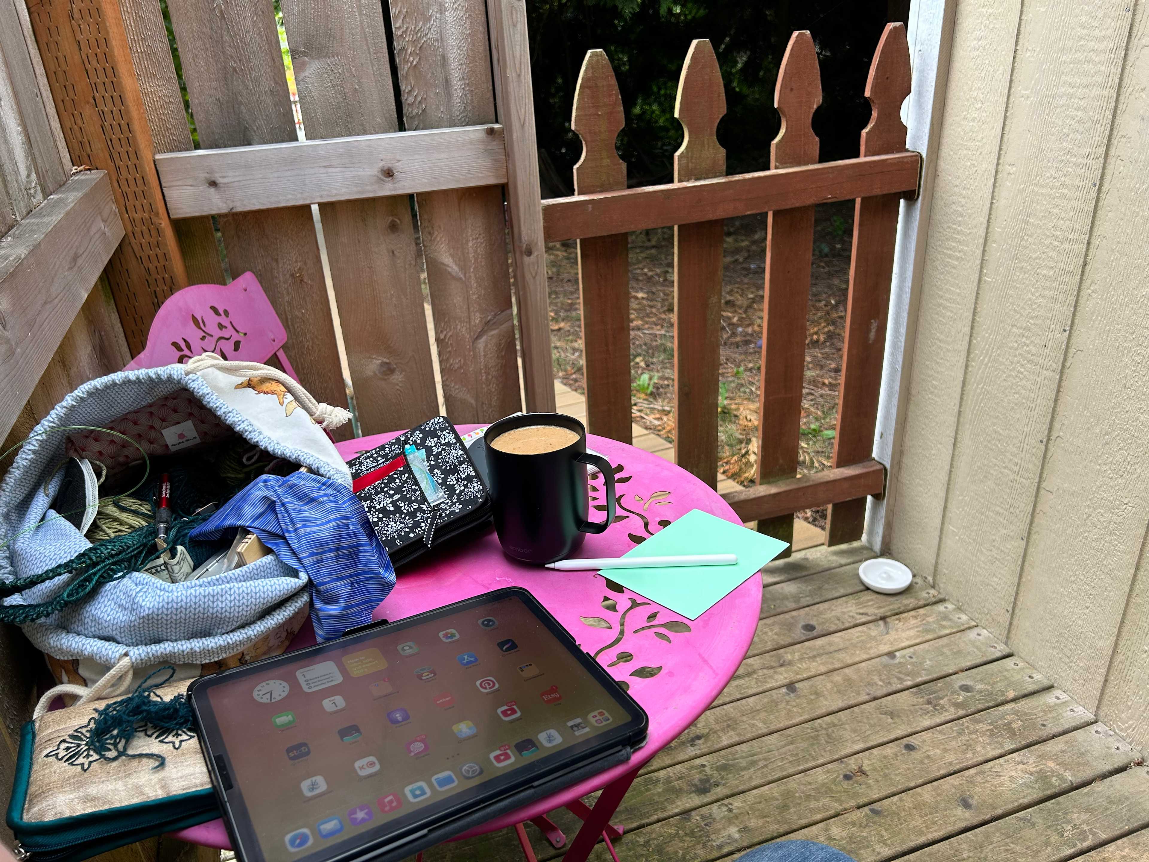 Cozy coffee deck