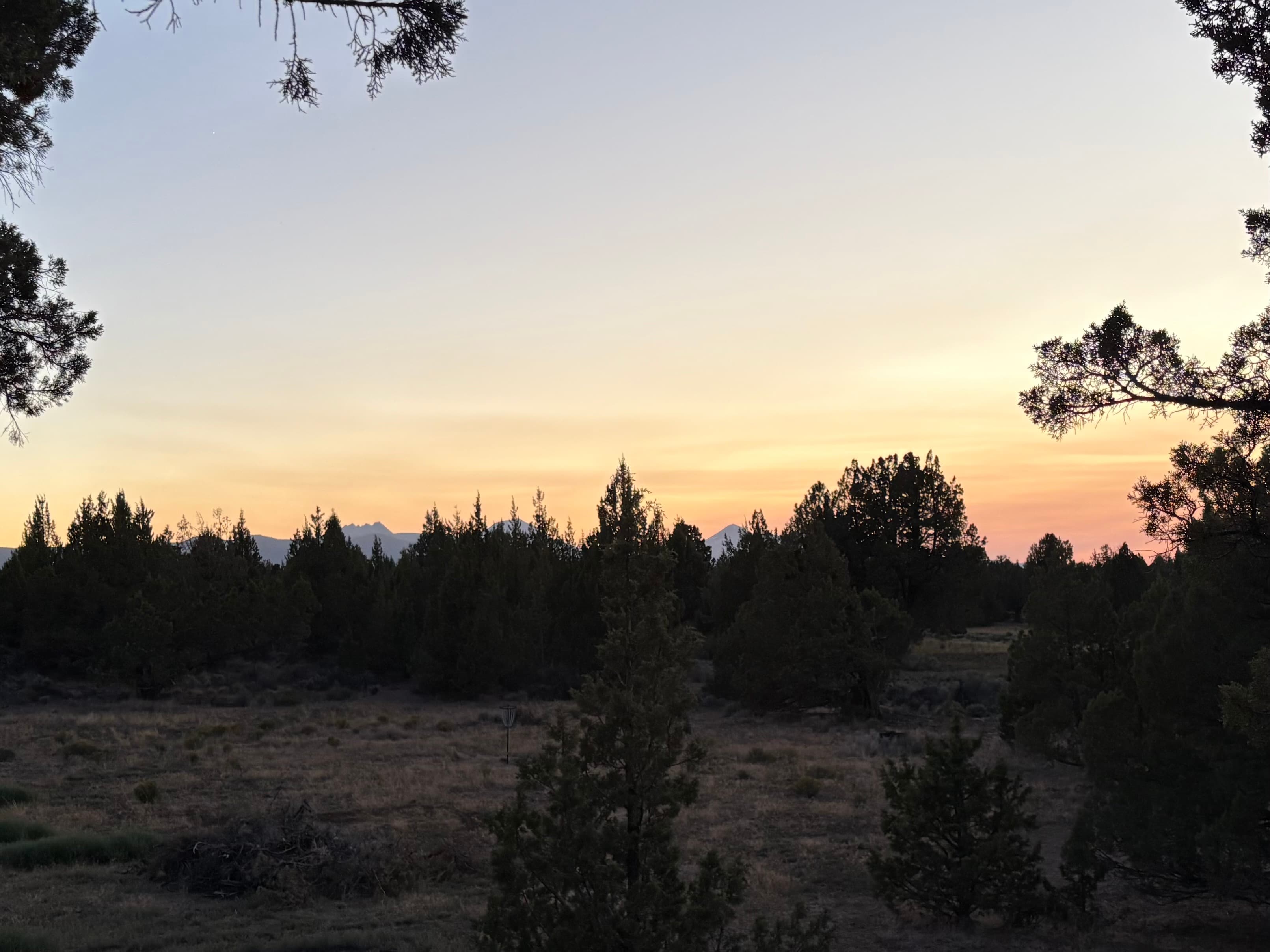Sunset view from the bench at the end of the trail