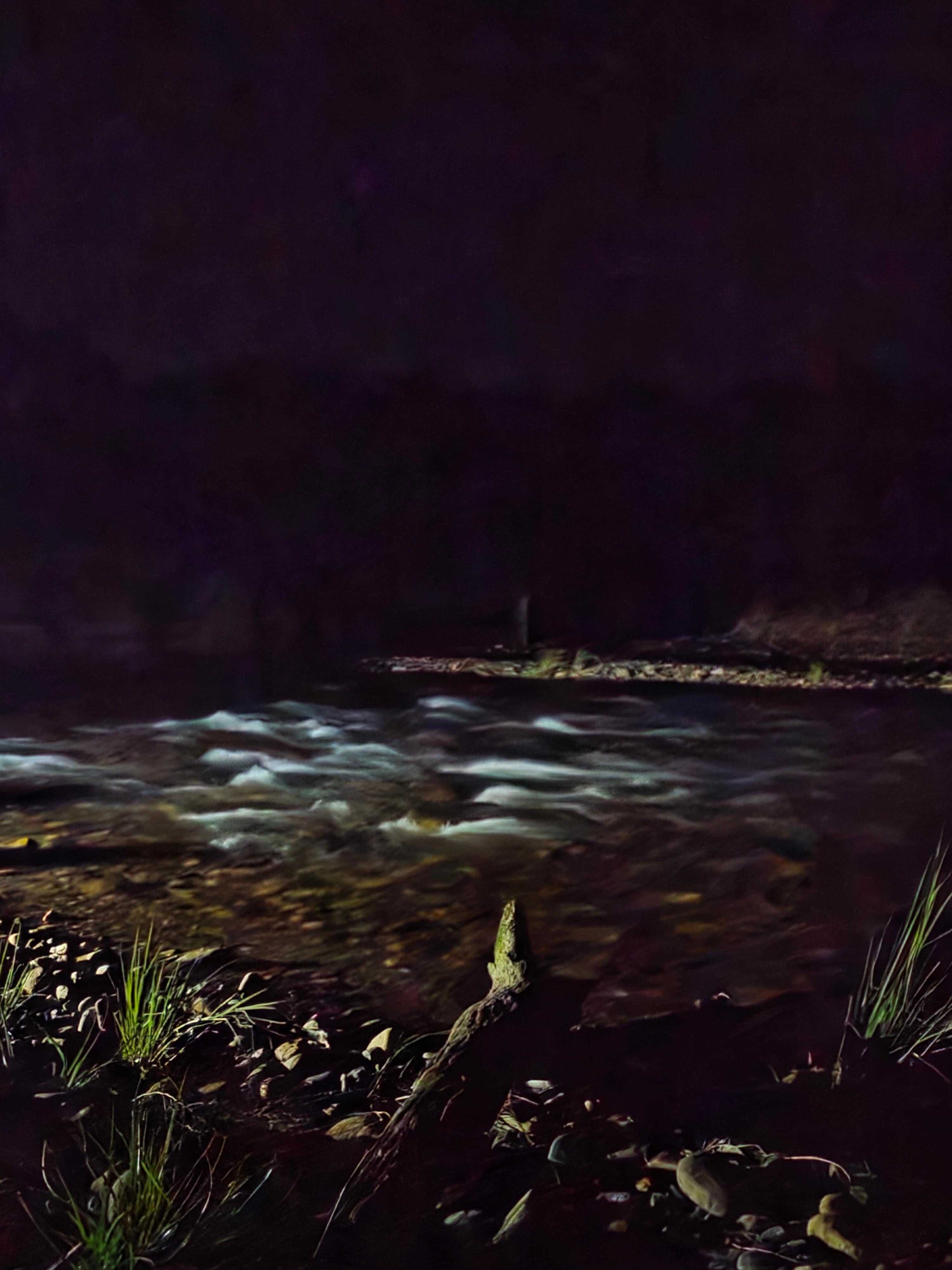 Night view, we camped right next to the river.
