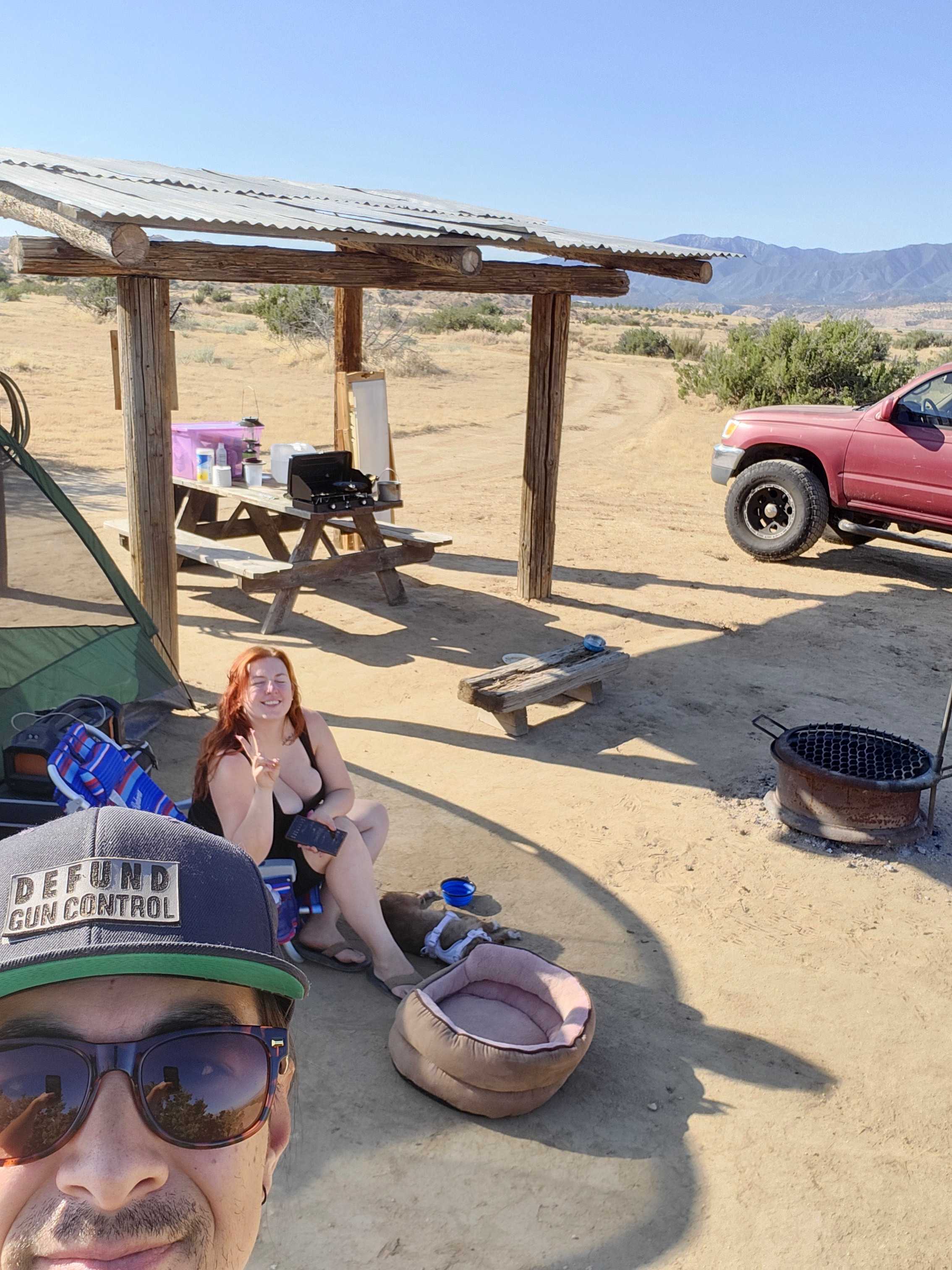 Grand View Campsite with our own songdog